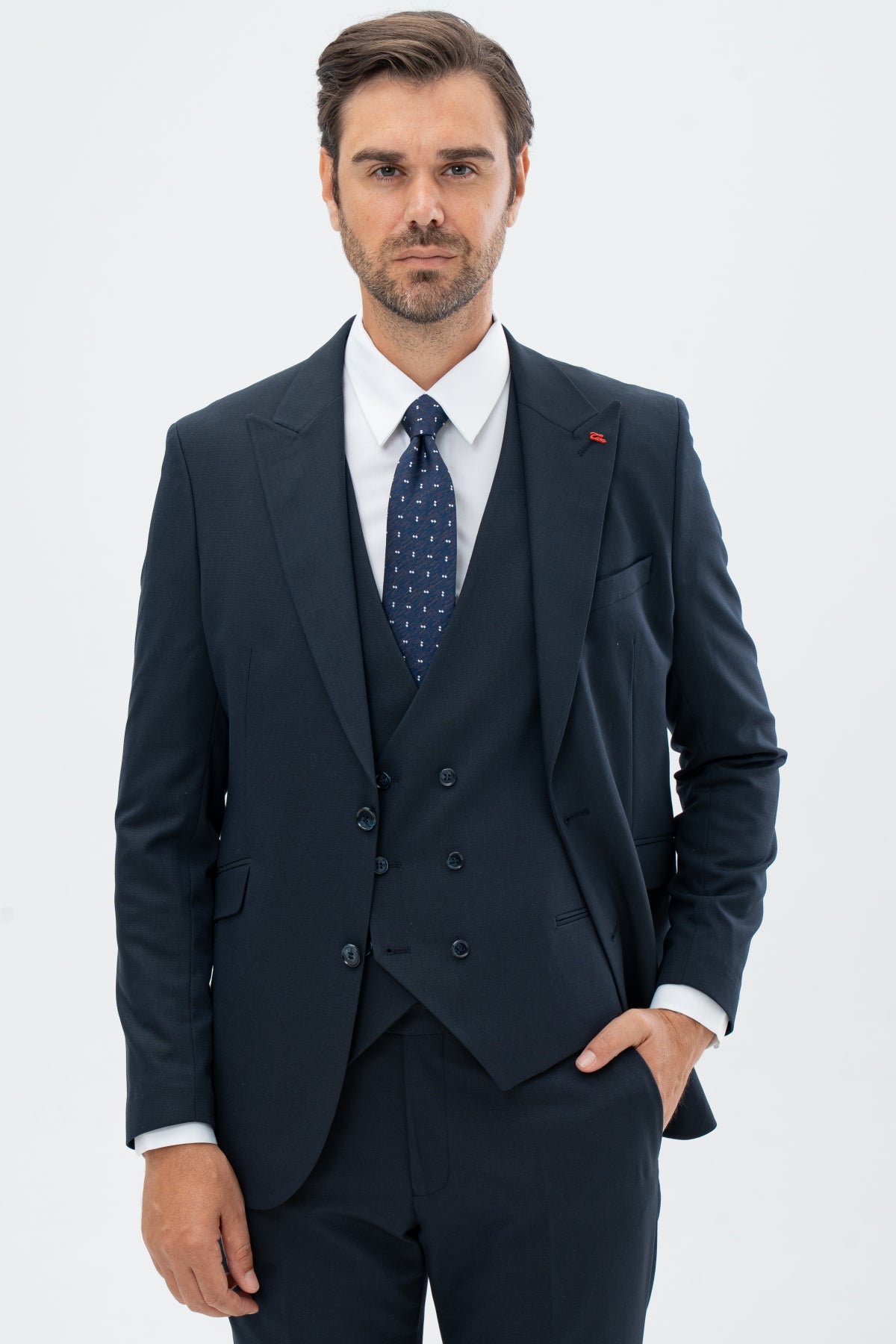 COSTUM CU VESTA SLIM FIT TWN - Bleumarin