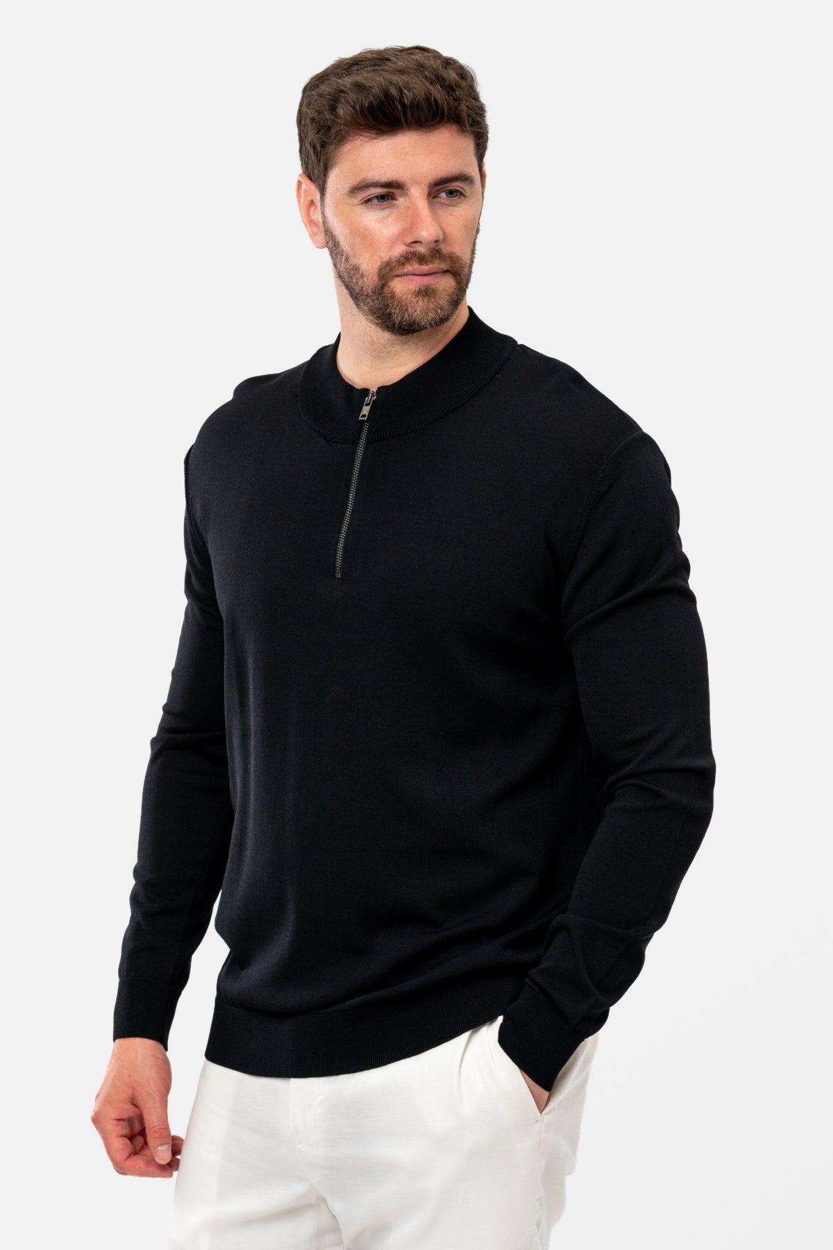 PULOVER SLIM FIT TWN - Negru