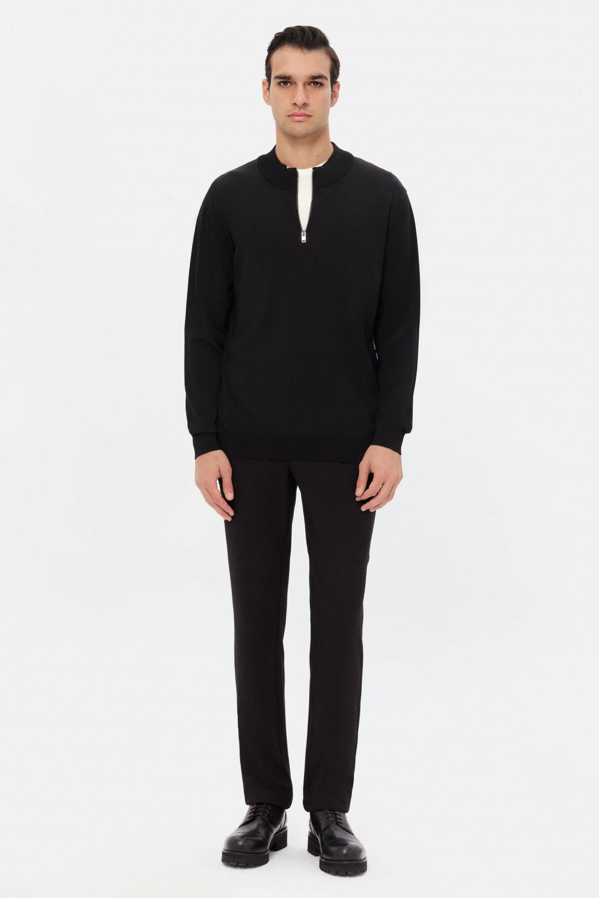 PULOVER SLIM FIT TWN - Negru