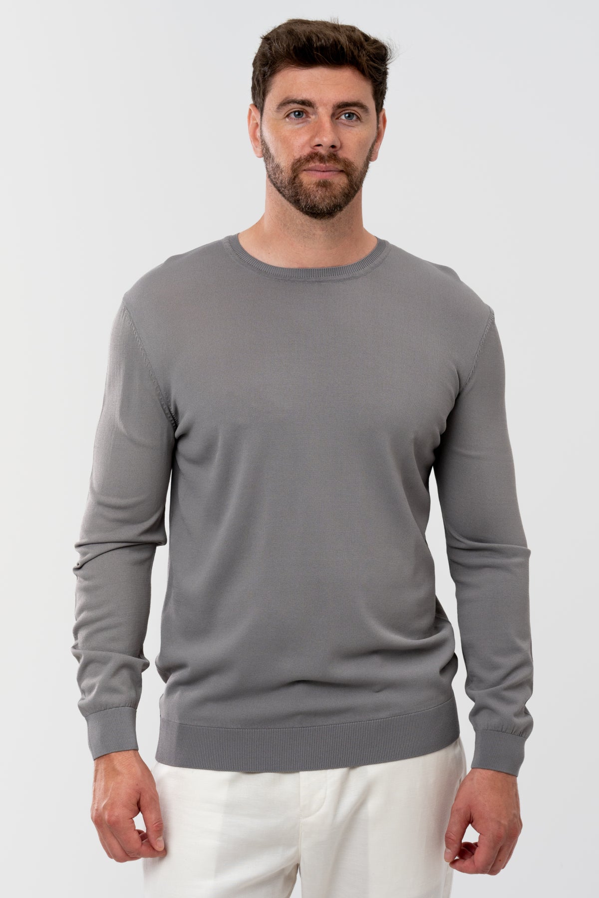 PULOVER SLIM FIT TWN - Gri