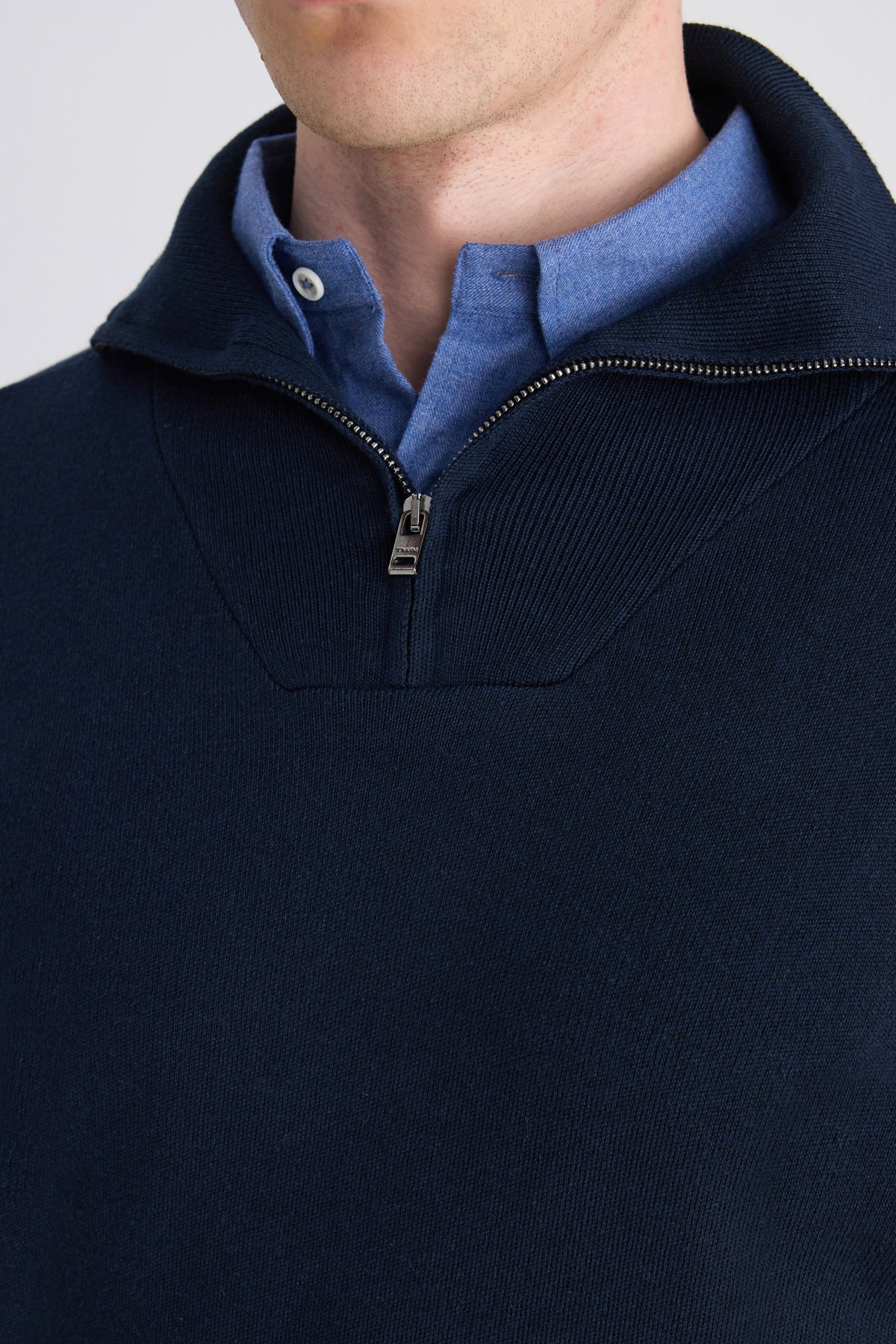 PULOVER SLIM FIT TWN - Bleumarin