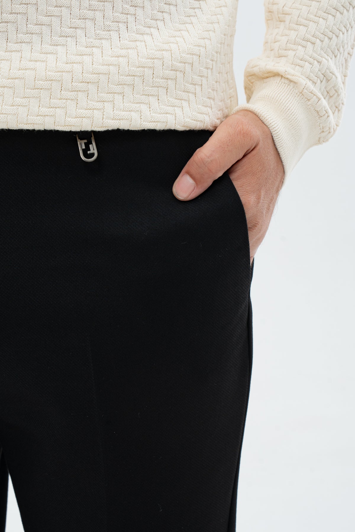 PANTALONI SLIM FIT TWN - Negru