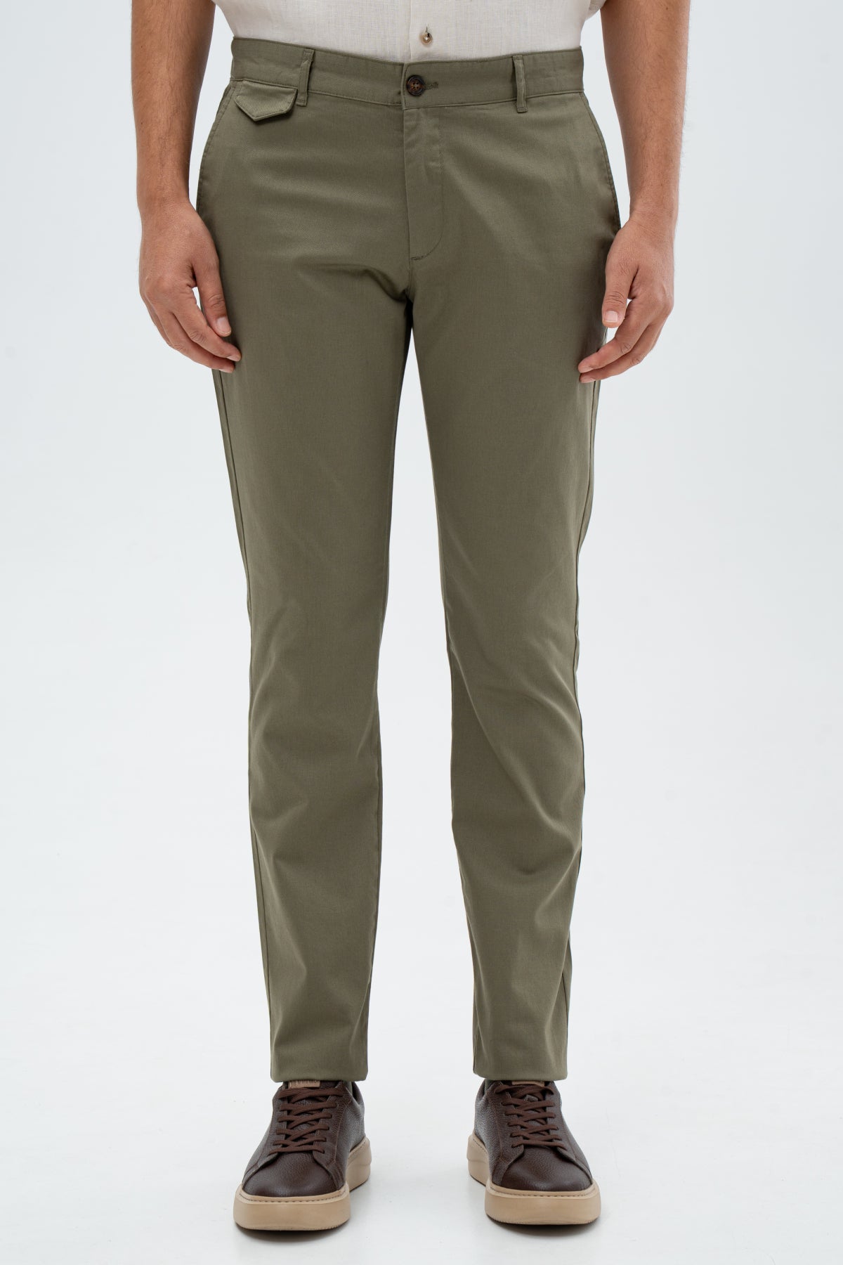 PANTALONI CHINO SLIM FIT TWN - Verde Închis