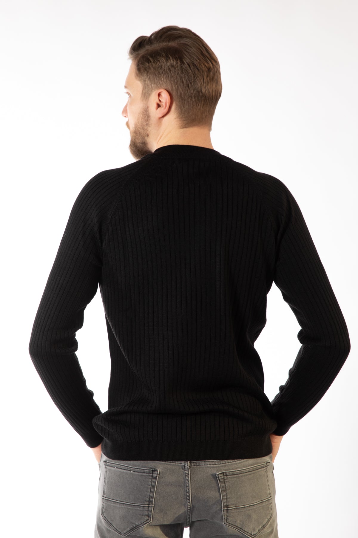 PULOVER SLIM FIT TWN - Negru