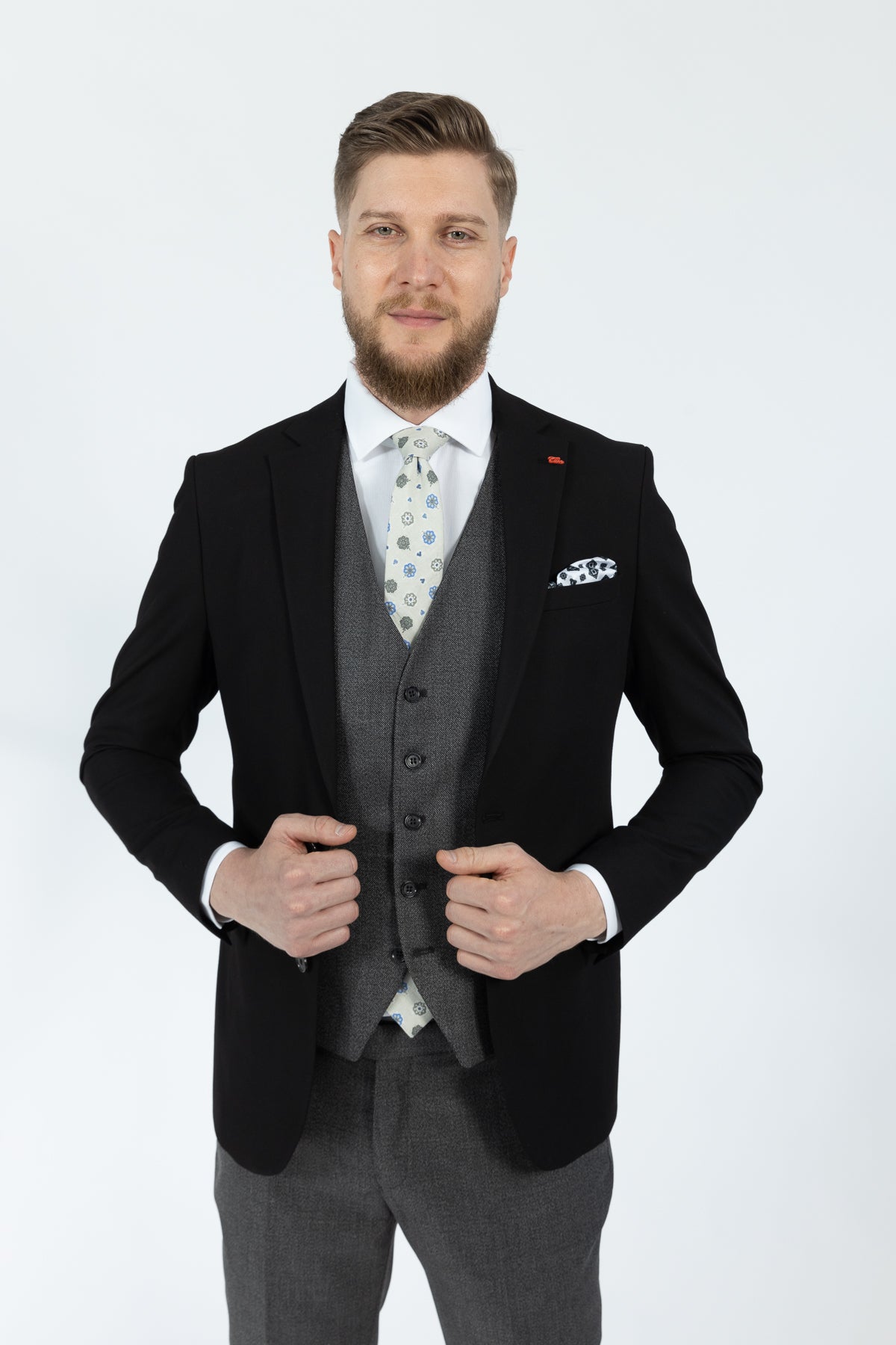 COSTUM CU VESTA SLIM FIT TWN - Negru