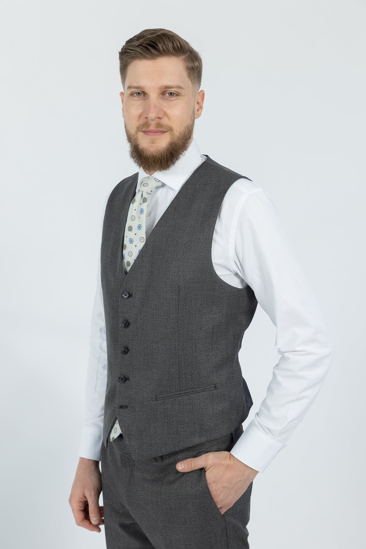 COSTUM CU VESTA SLIM FIT TWN - Negru
