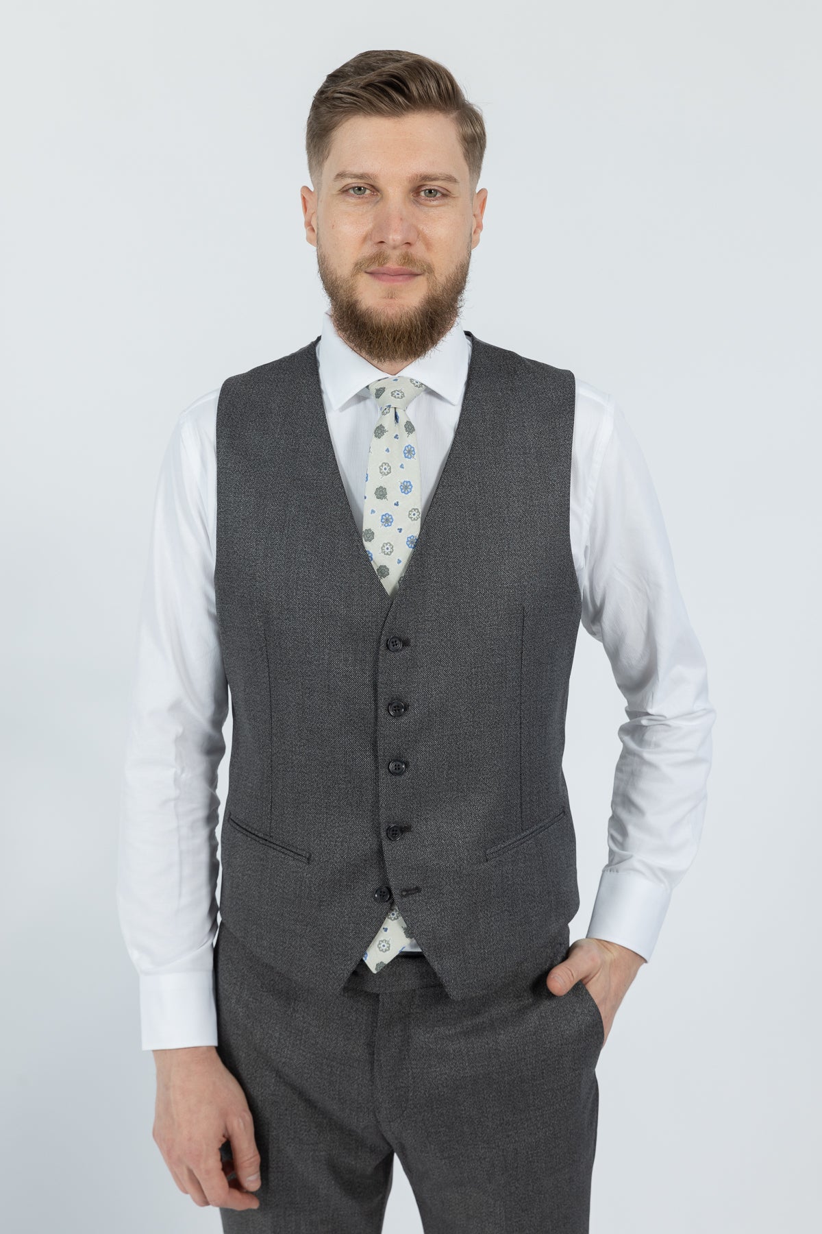 COSTUM CU VESTA SLIM FIT TWN - Negru