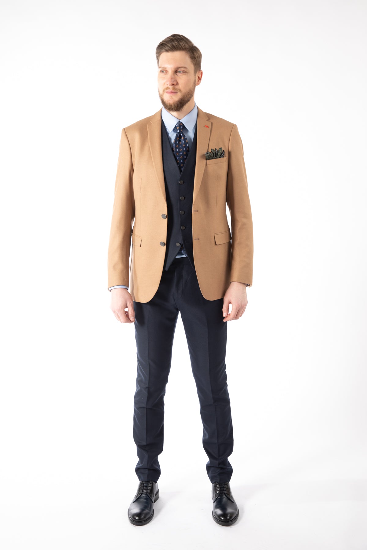 COSTUM SLIM FIT TWN - Cămil