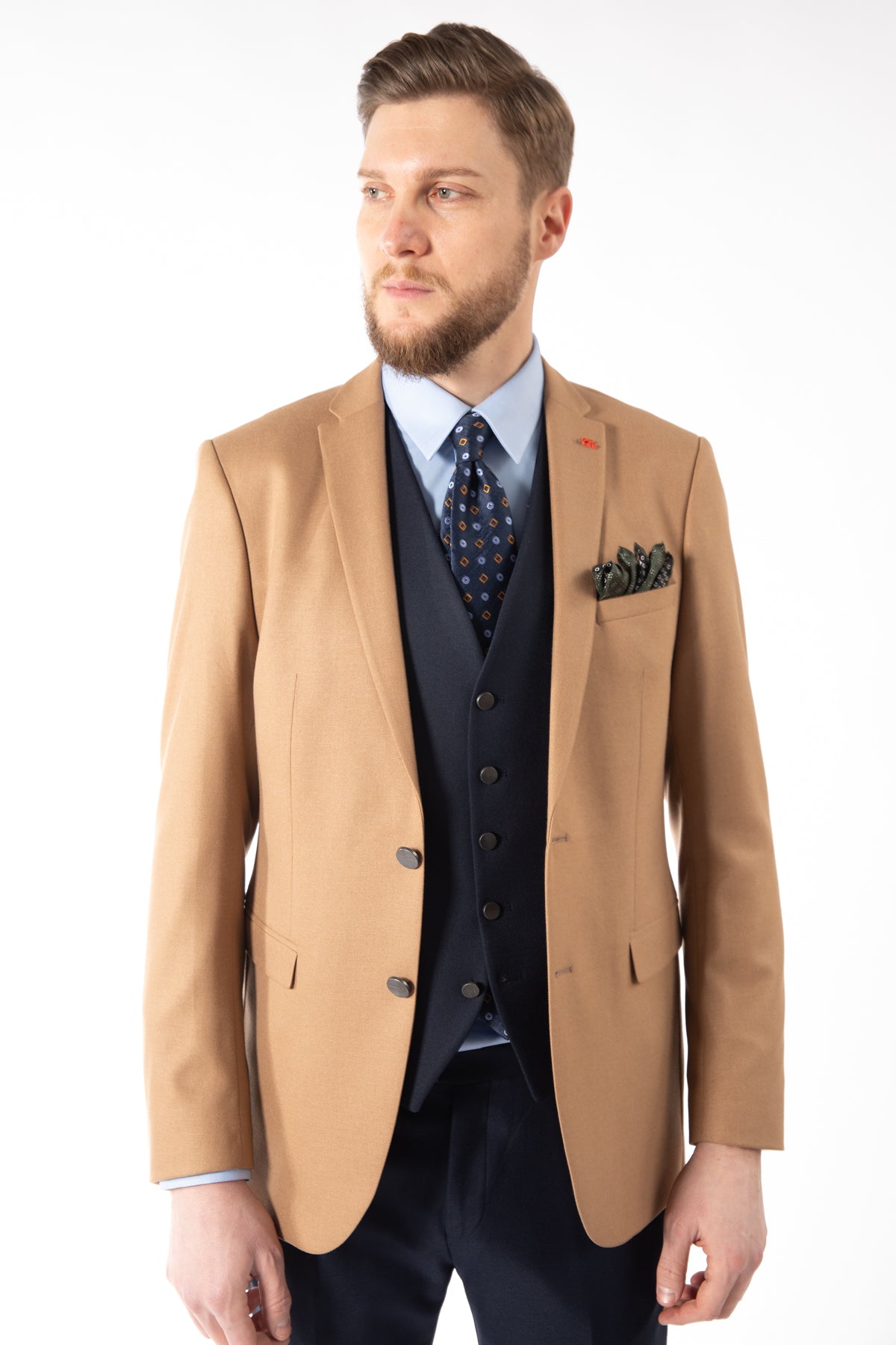 COSTUM SLIM FIT TWN - Cămil