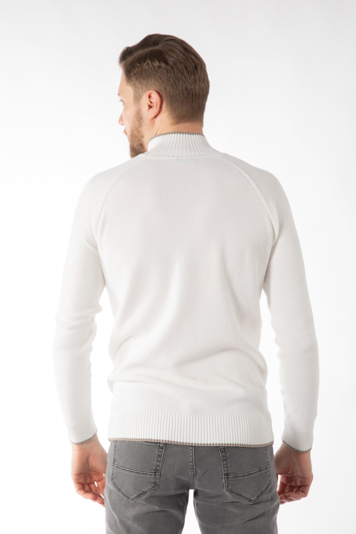 PULOVER SLIM FIT TWN - Ecru