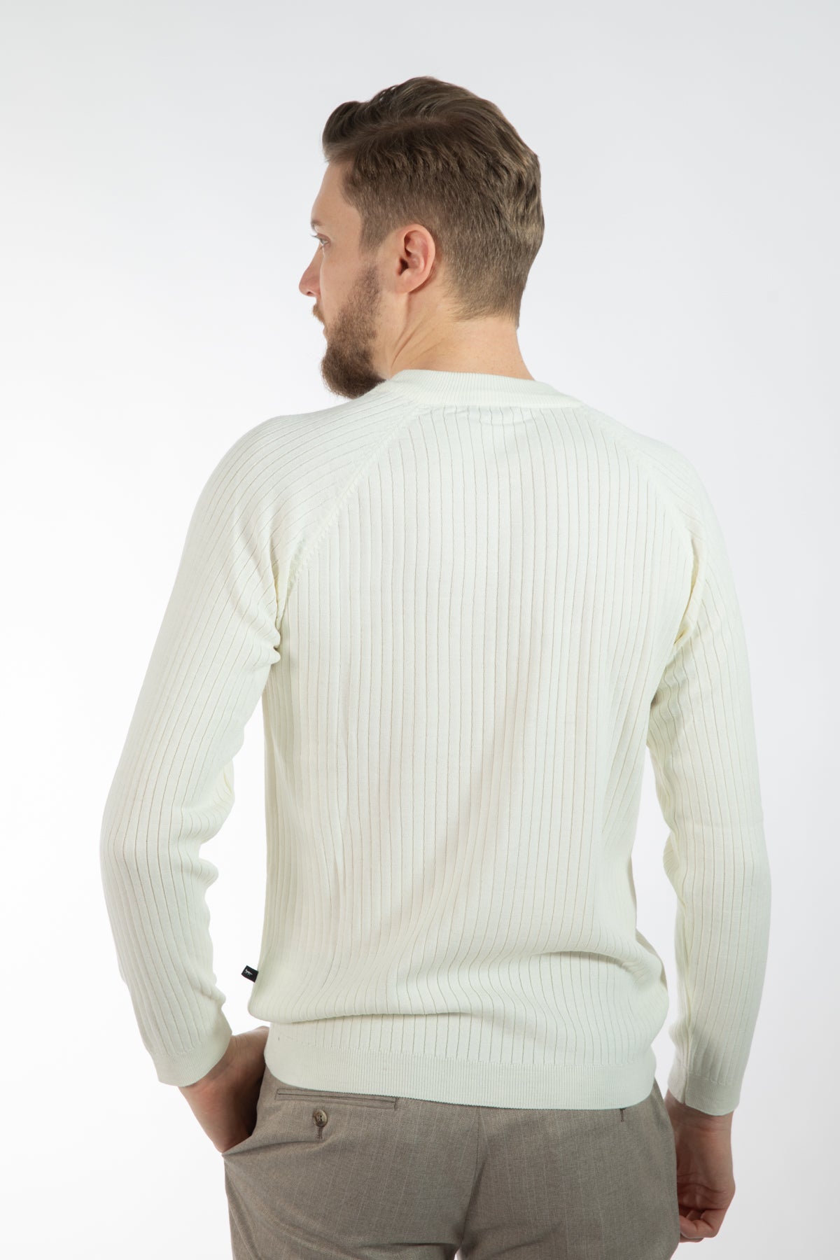 PULOVER SLIM FIT TWN - Ecru