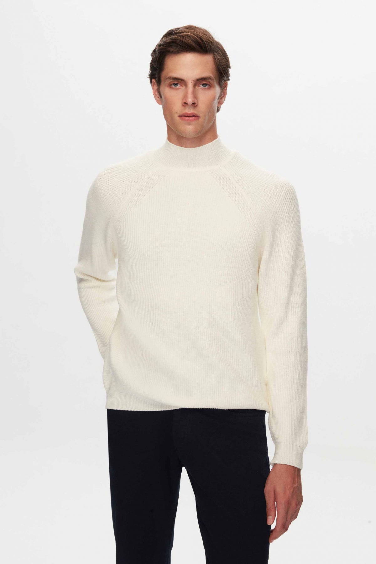 PULOVER SLIM FIT TWN - Ecru