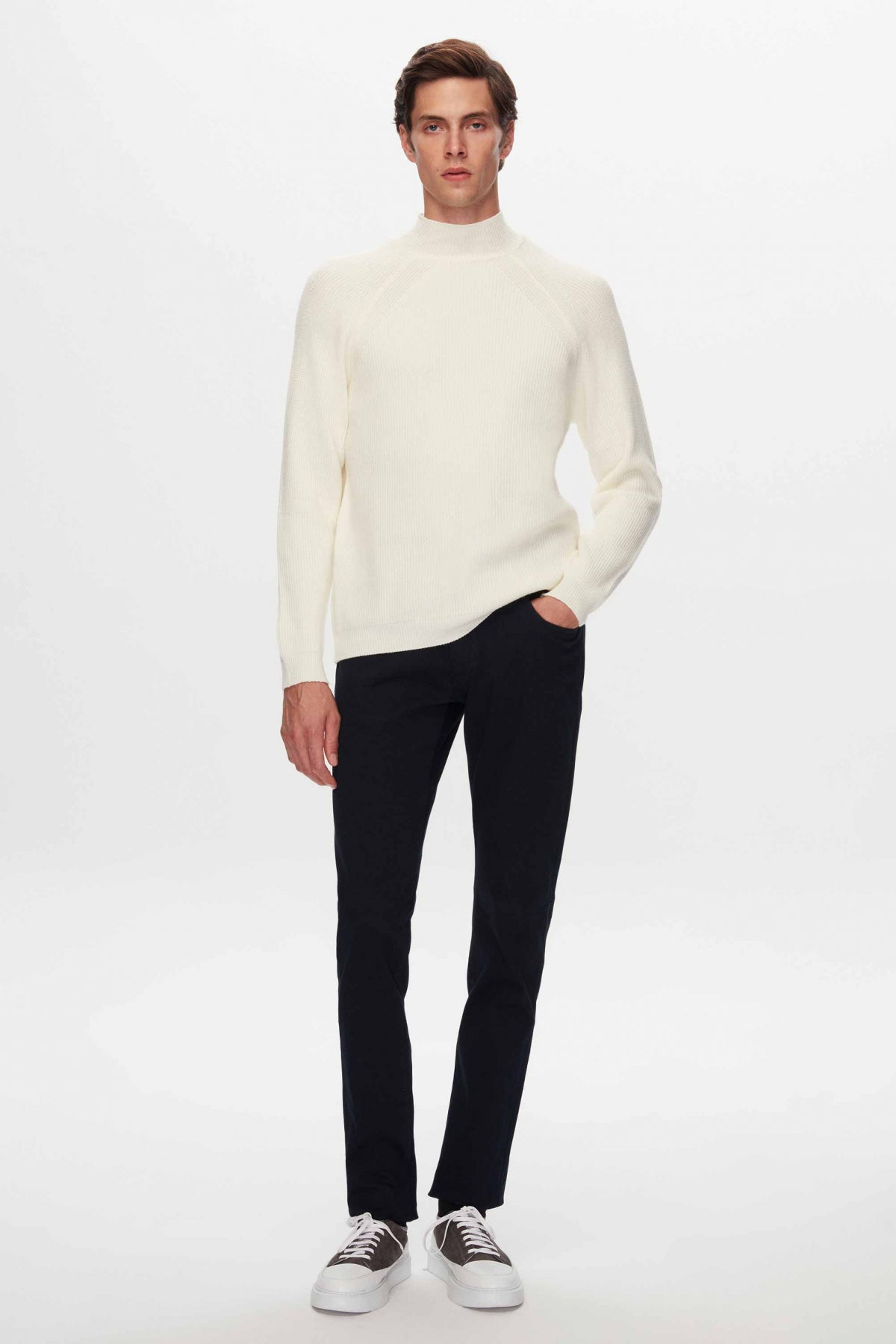PULOVER SLIM FIT TWN - Ecru