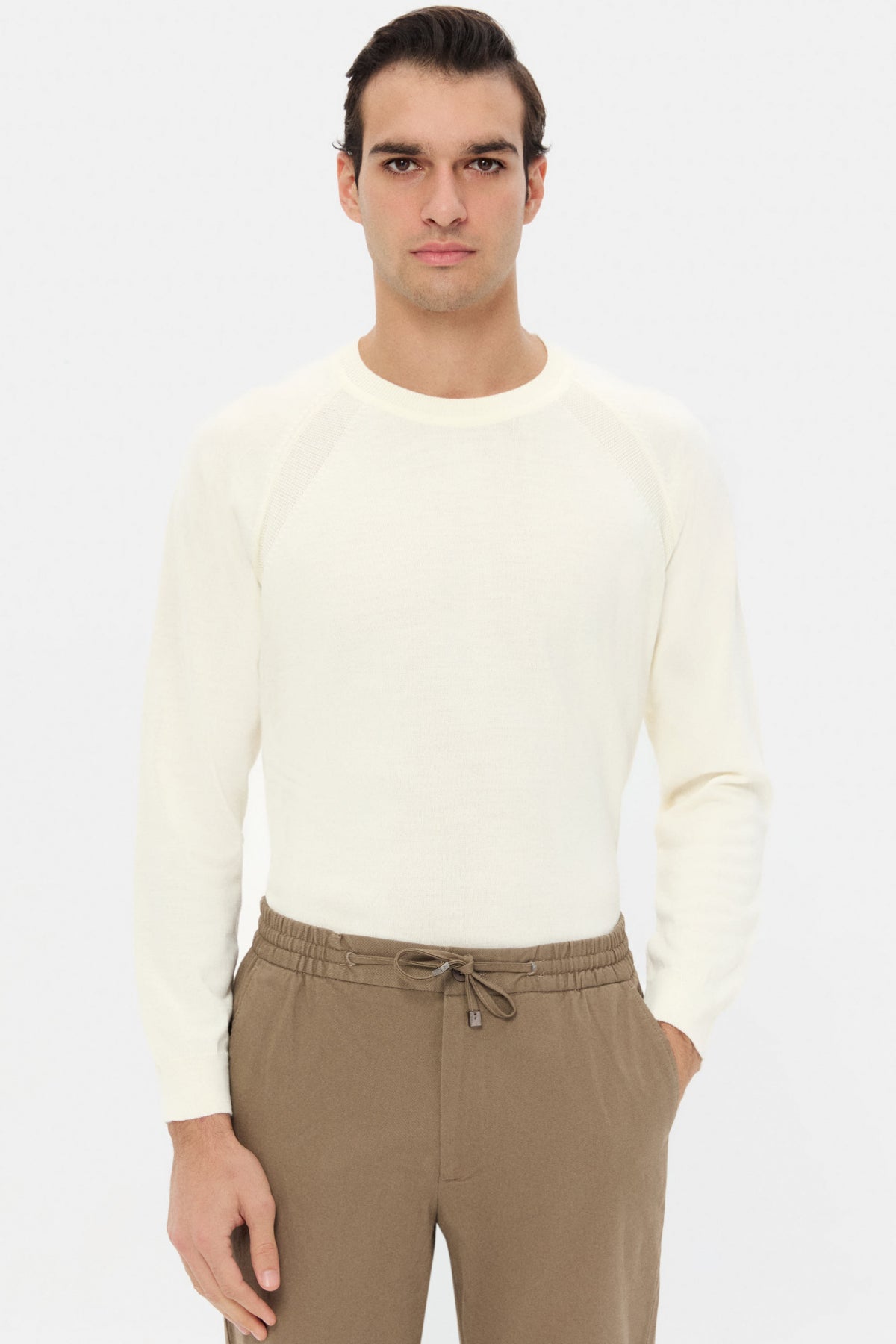 PULOVER SLIM FIT TWN - Ecru