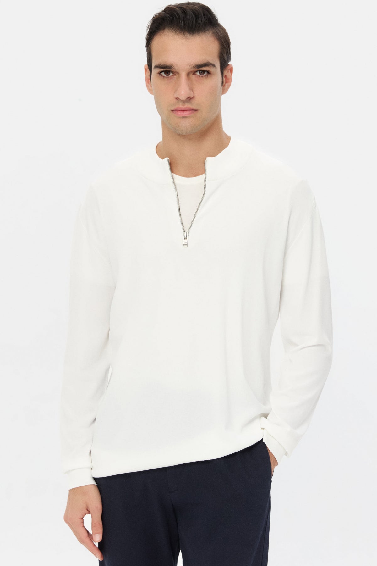 PULOVER SLIM FIT TWN - Ecru