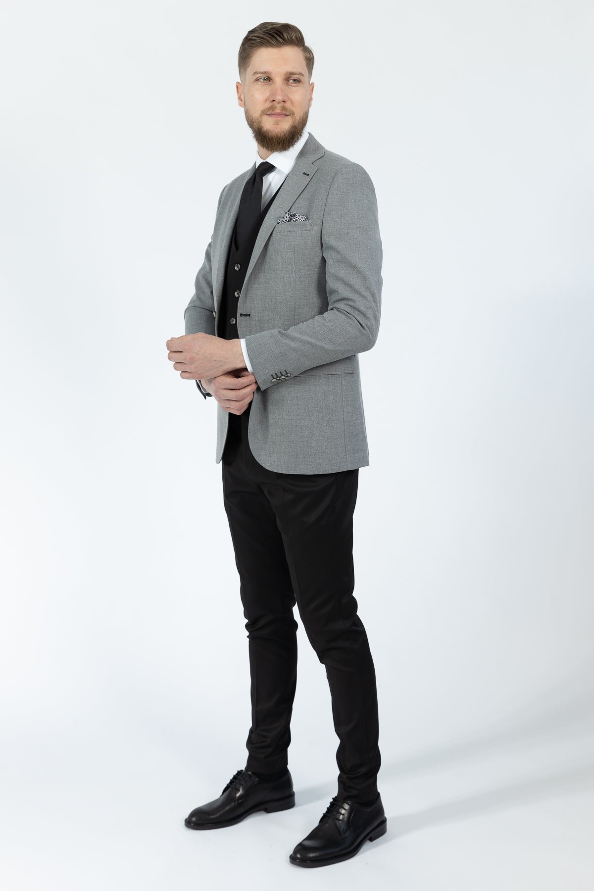 COSTUM CU VESTA SLIM FIT TWN - Gri