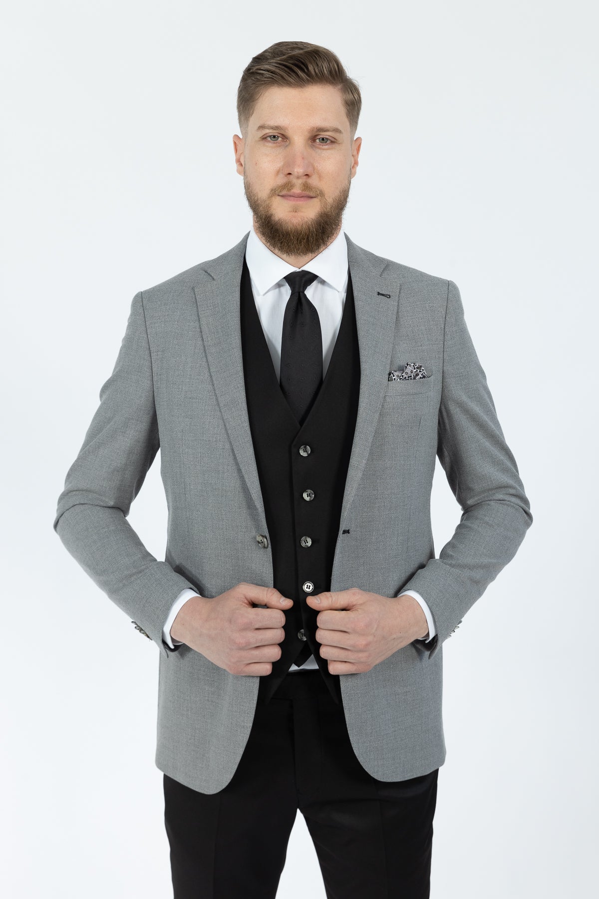 COSTUM CU VESTA SLIM FIT TWN - Gri