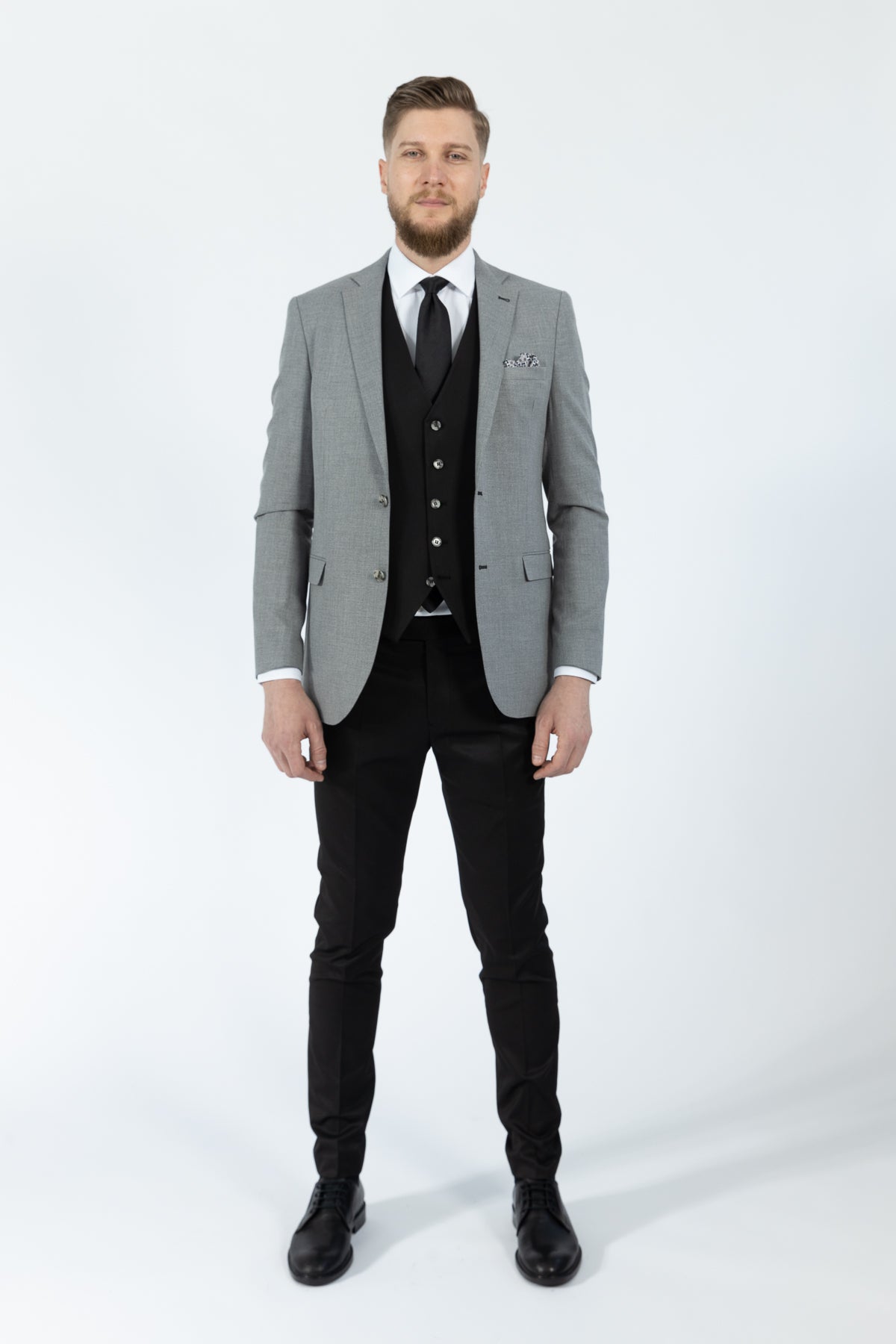 COSTUM CU VESTA SLIM FIT TWN - Gri