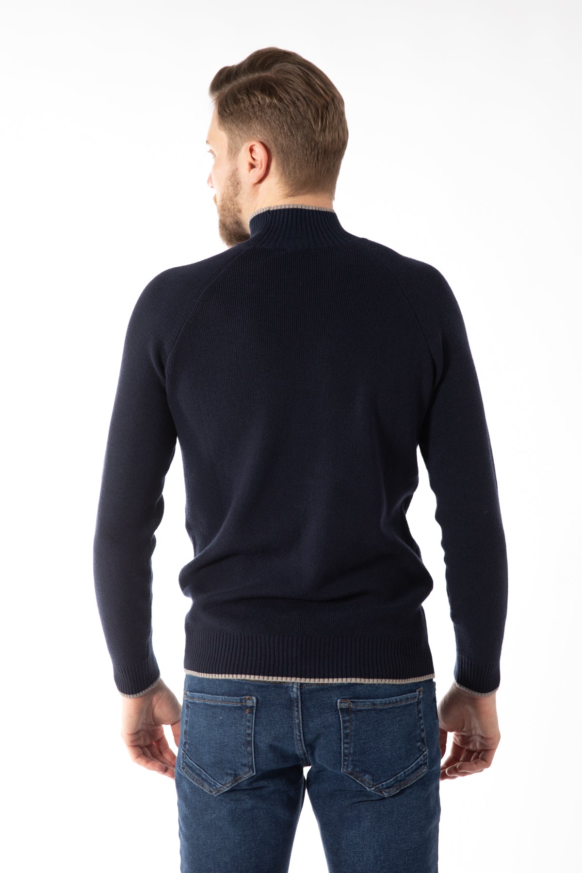 PULOVER SLIM FIT TWN - Bleumarin