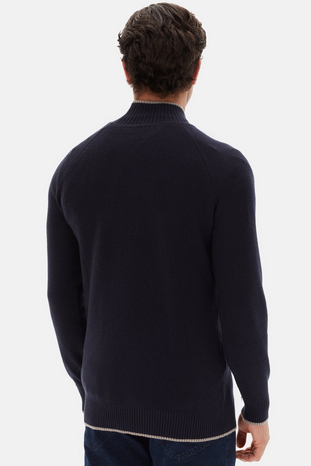 PULOVER SLIM FIT TWN - Bleumarin