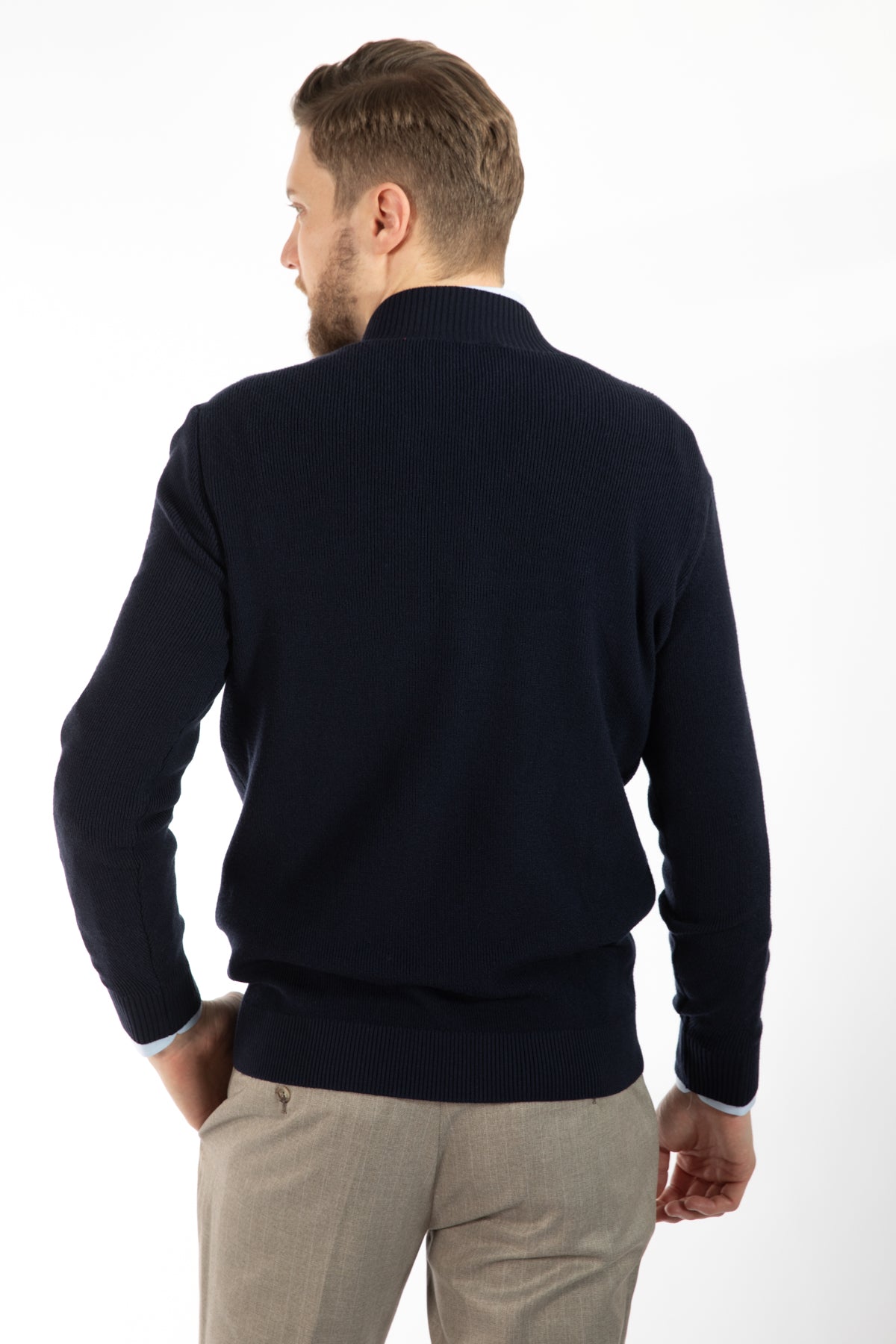 PULOVER SLIM FIT TWN - Bleumarin