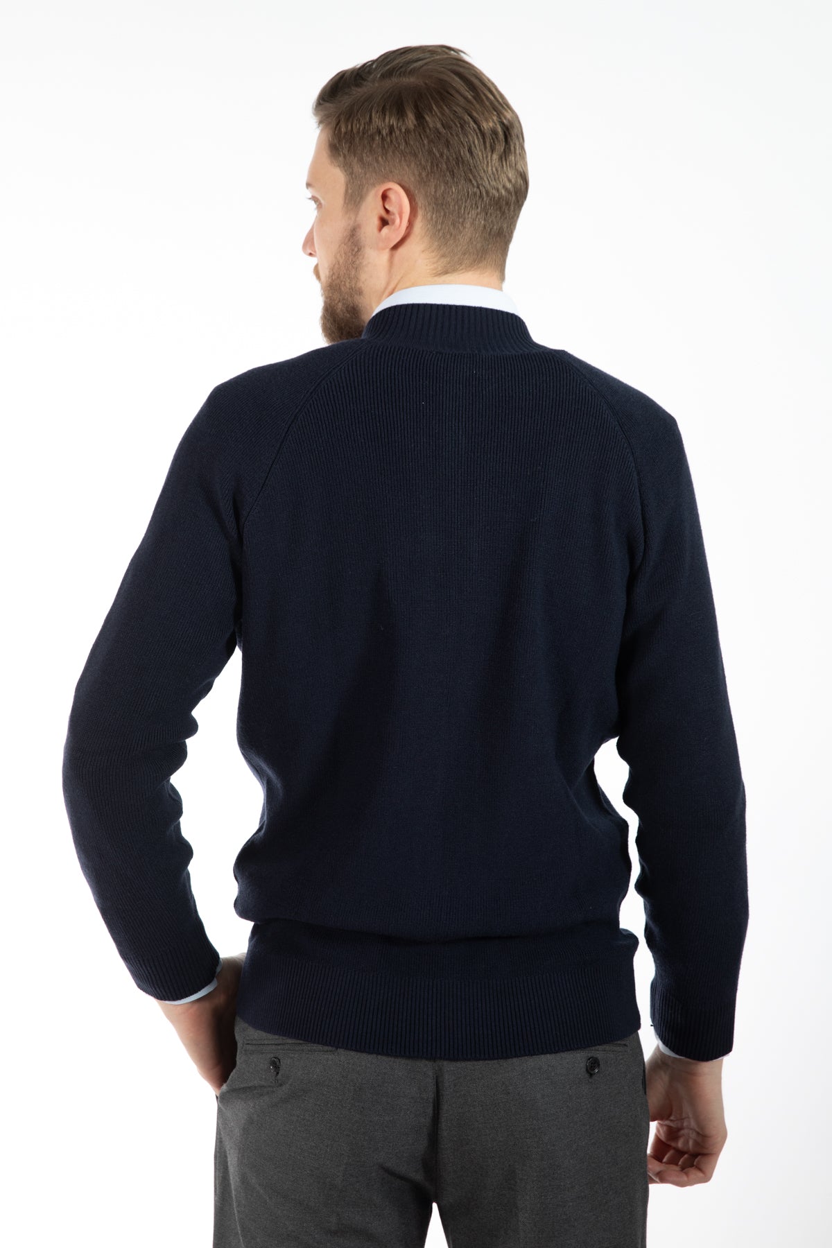 PULOVER SLIM FIT TWN - Bleumarin