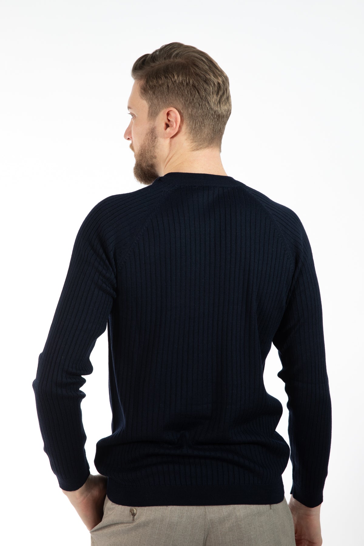 PULOVER SLIM FIT TWN - Bleumarin