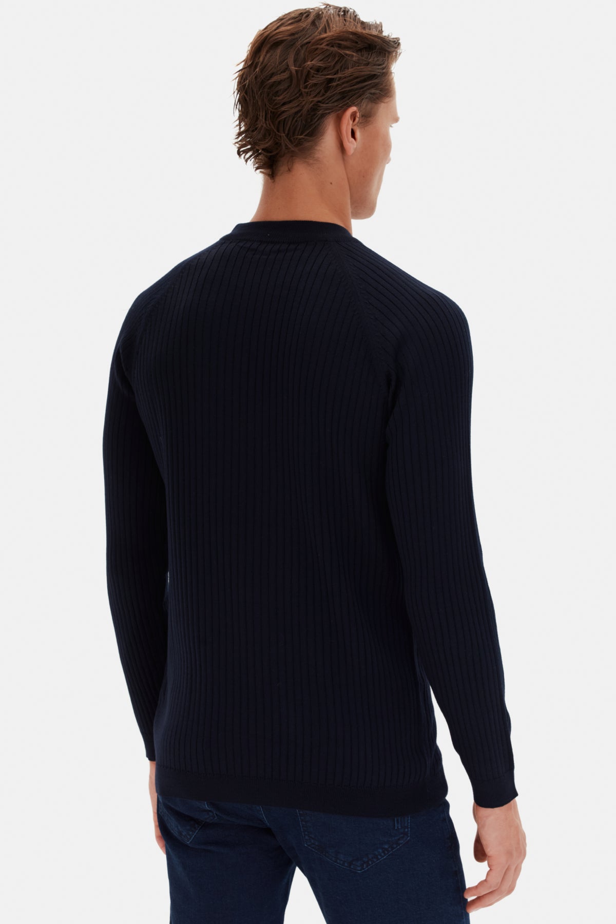 PULOVER SLIM FIT TWN - Bleumarin