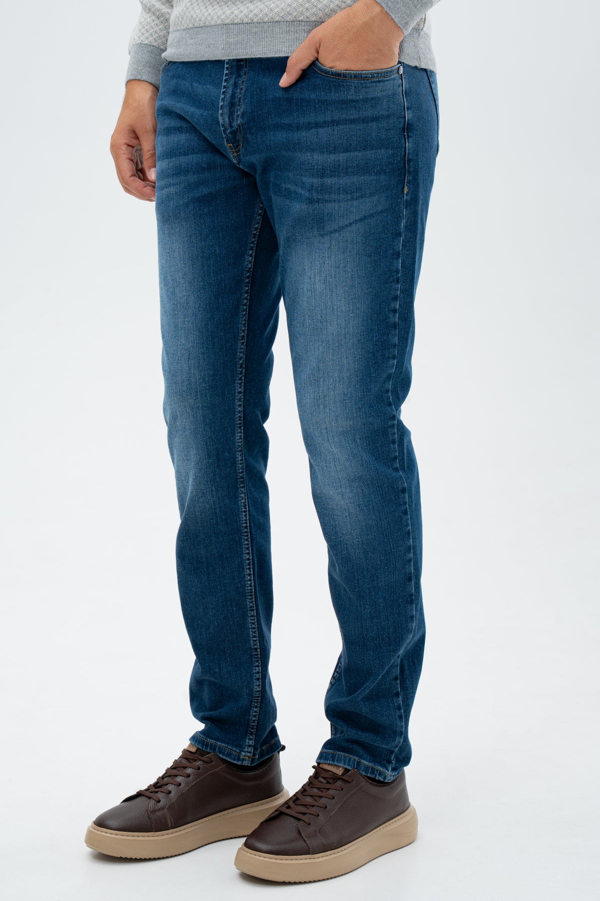 BLUGI SLIM FIT TWN - Bleumarin