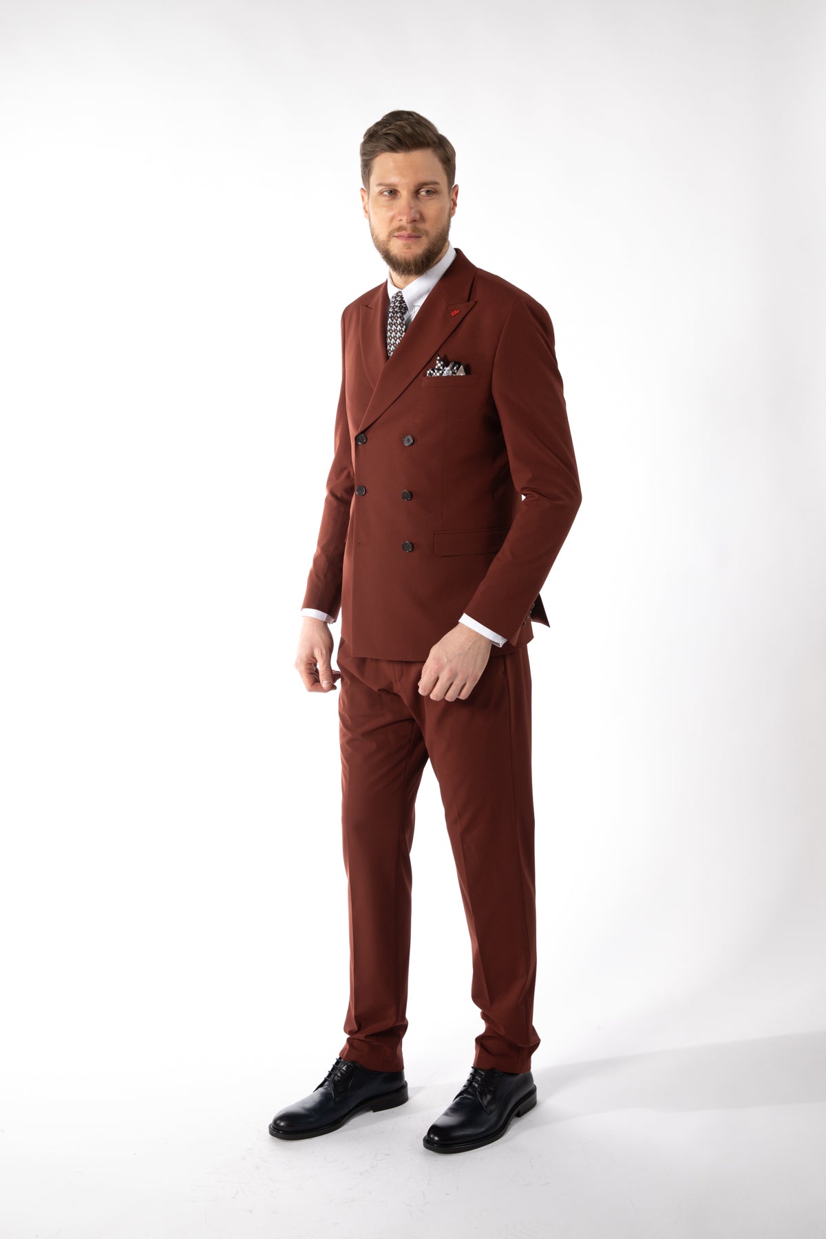 COSTUM SLIM FIT TWN - Cărămiziu