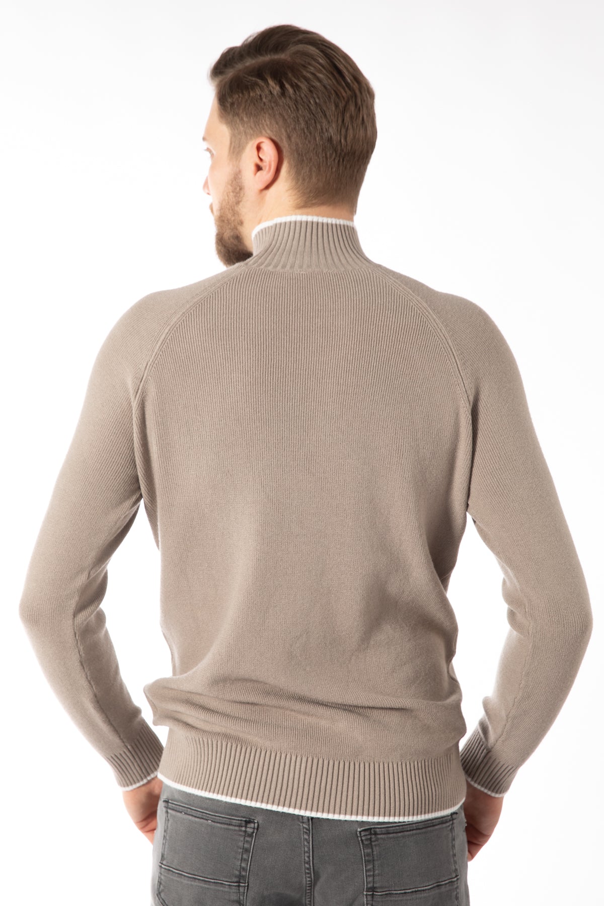 PULOVER SLIM FIT TWN - Taupe