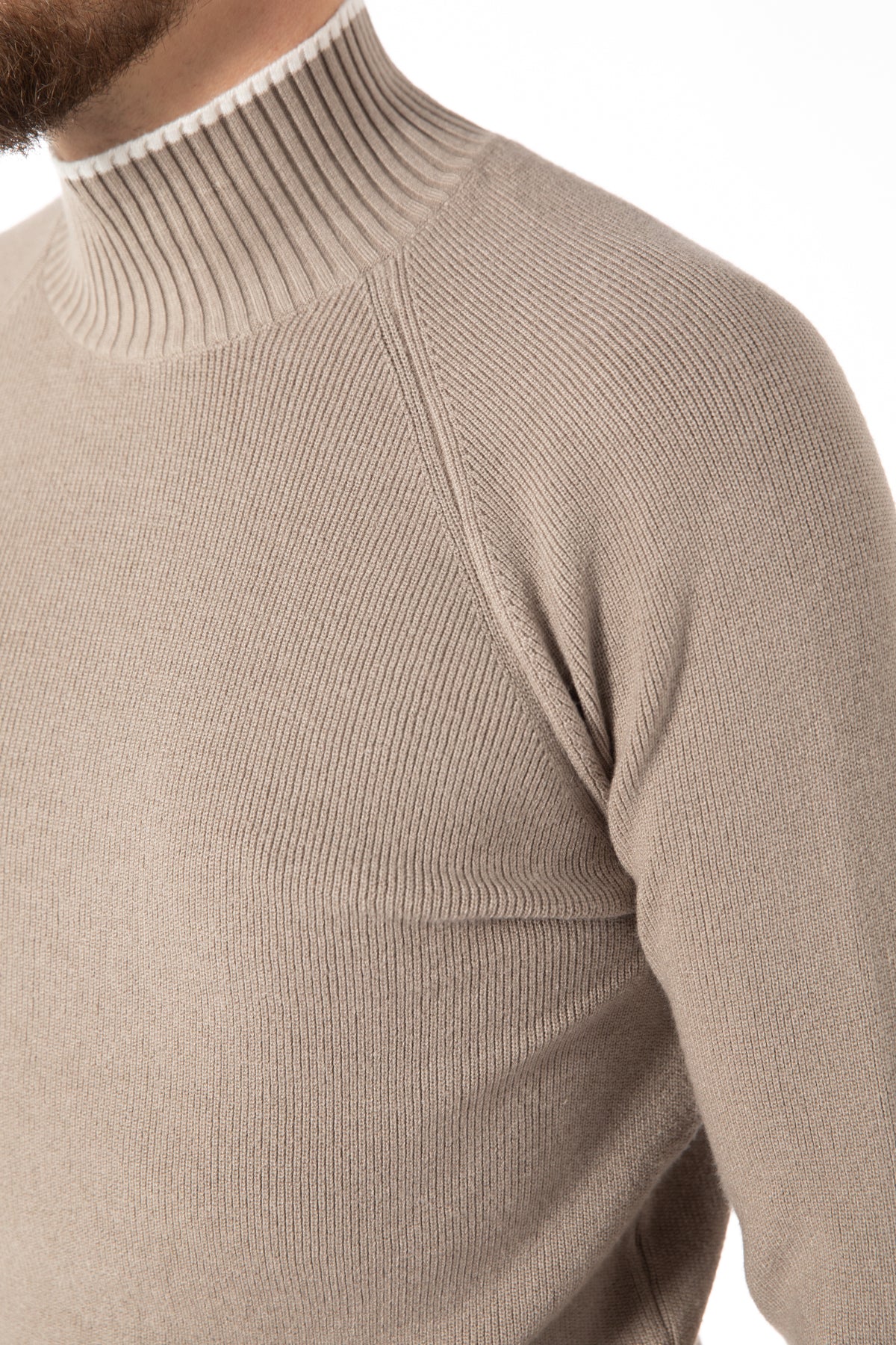 PULOVER SLIM FIT TWN - Taupe