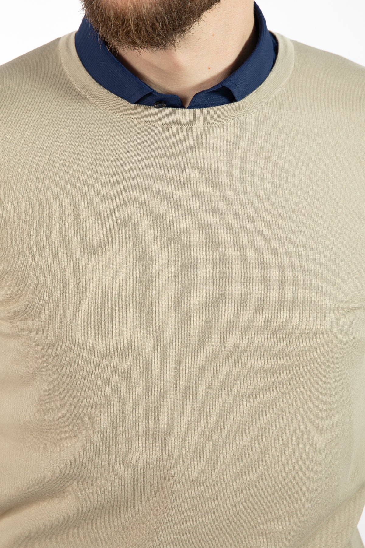 PULOVER SLIM FIT TWN - Taupe