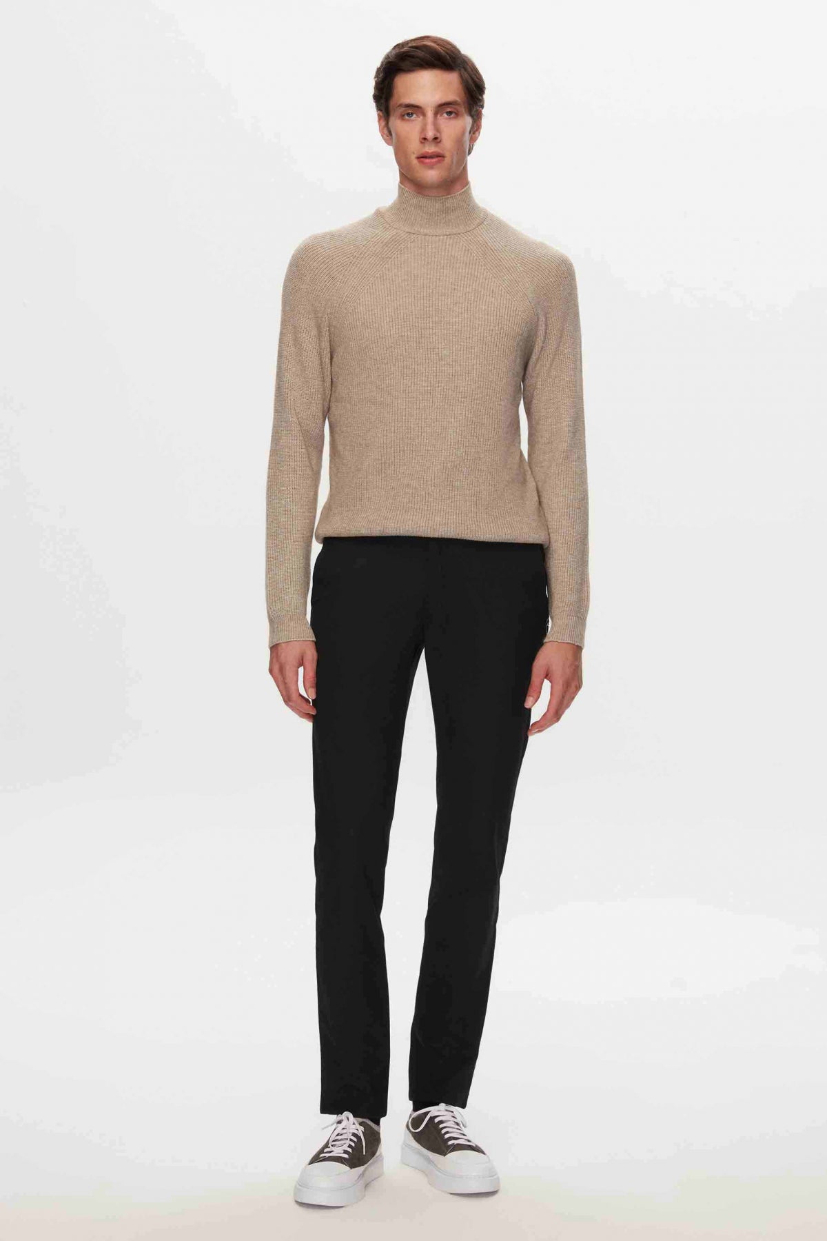 PULOVER SLIM FIT TWN - Bej