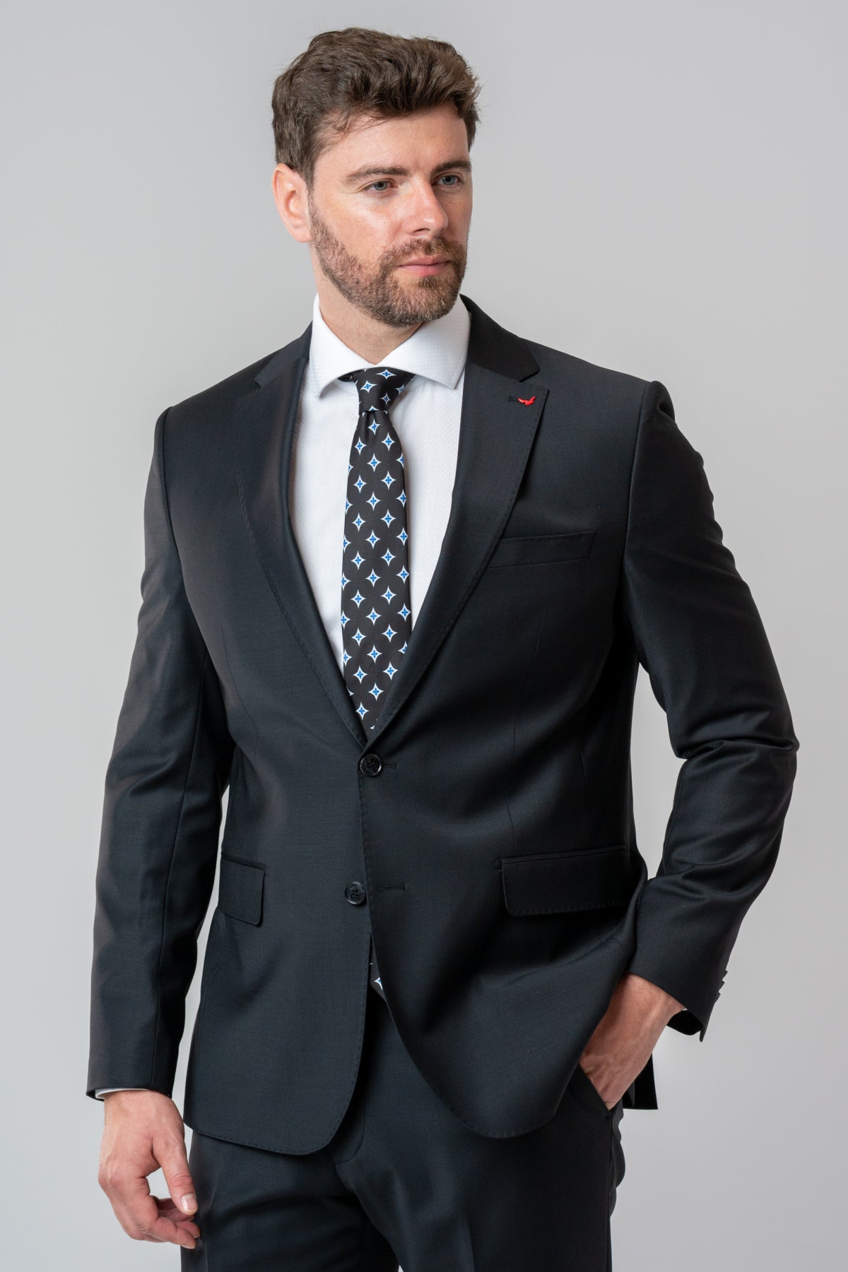 COSTUM D'S DAMAT SLIM FIT  - Negru