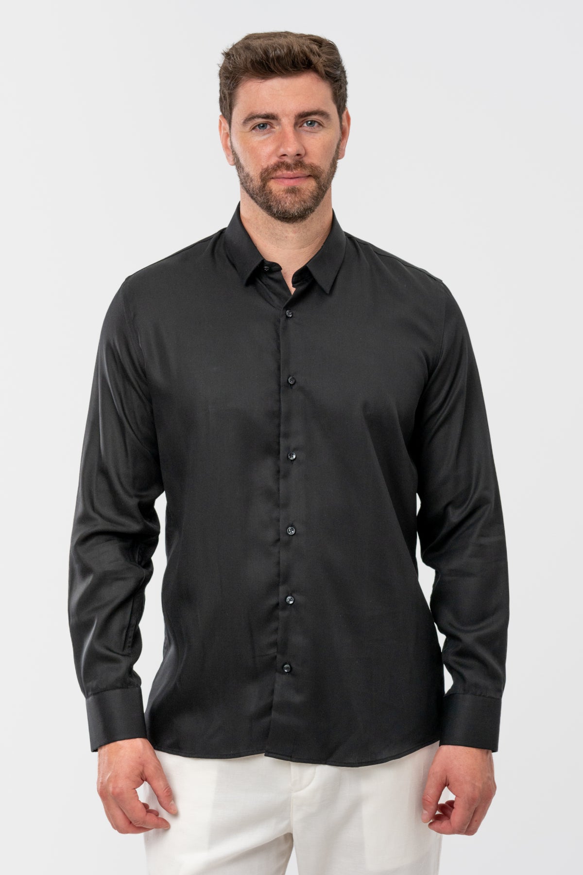 CAMASA SLIM FIT D'S DAMAT  - Negru