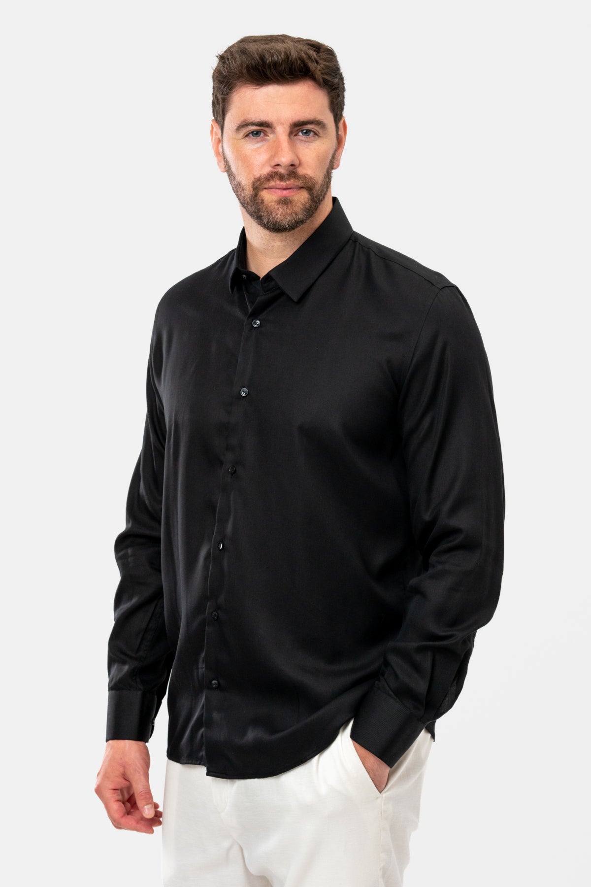 CAMASA SLIM FIT D'S DAMAT  - Negru