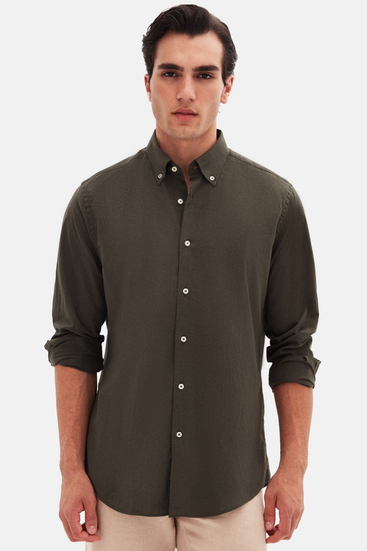 CAMASA D'S DAMAT RELAXED FIT  - Kaki