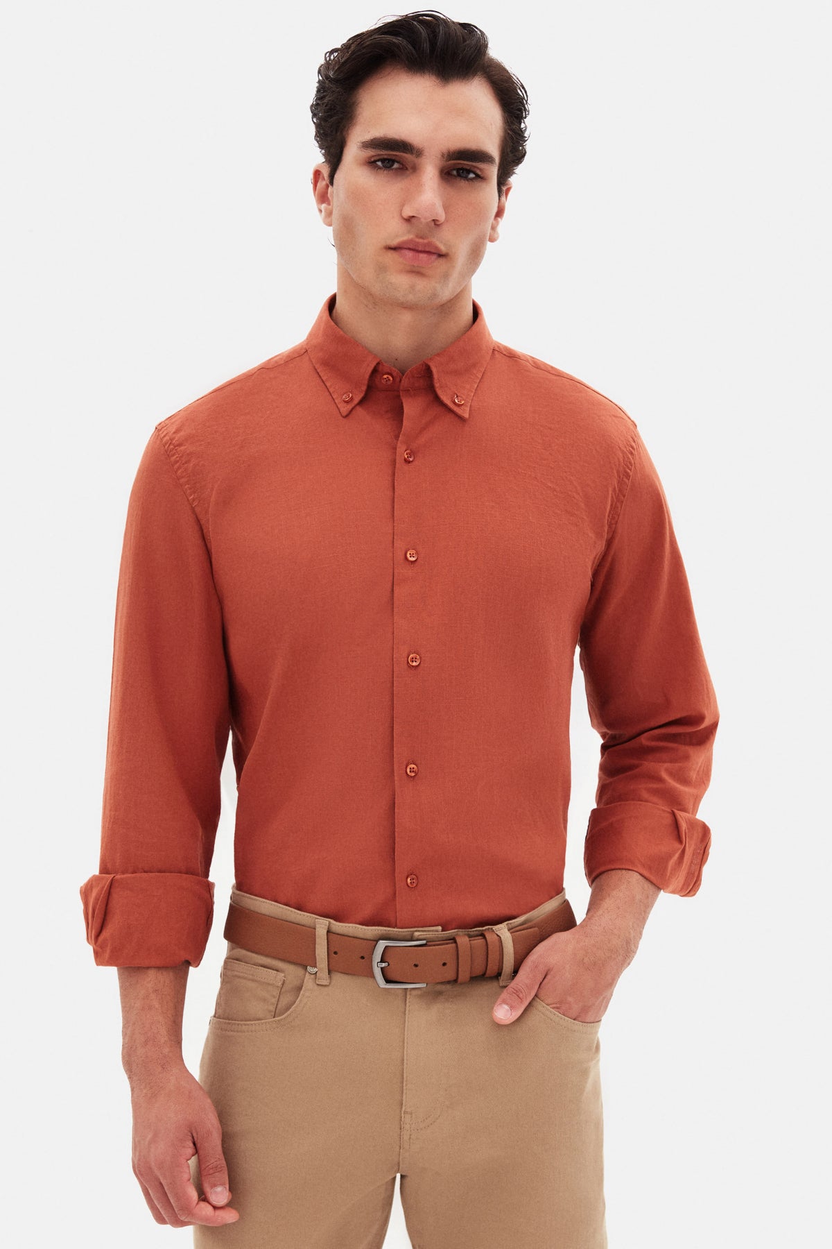 CAMASA D'S DAMAT RELAXED FIT  - Cărămiziu