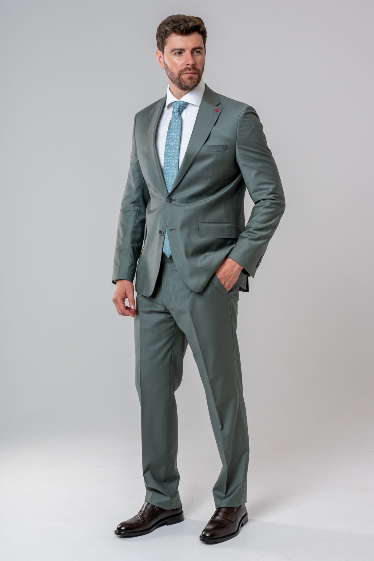 COSTUM D'S DAMAT SLIM FIT  - Mușchi Întunecat