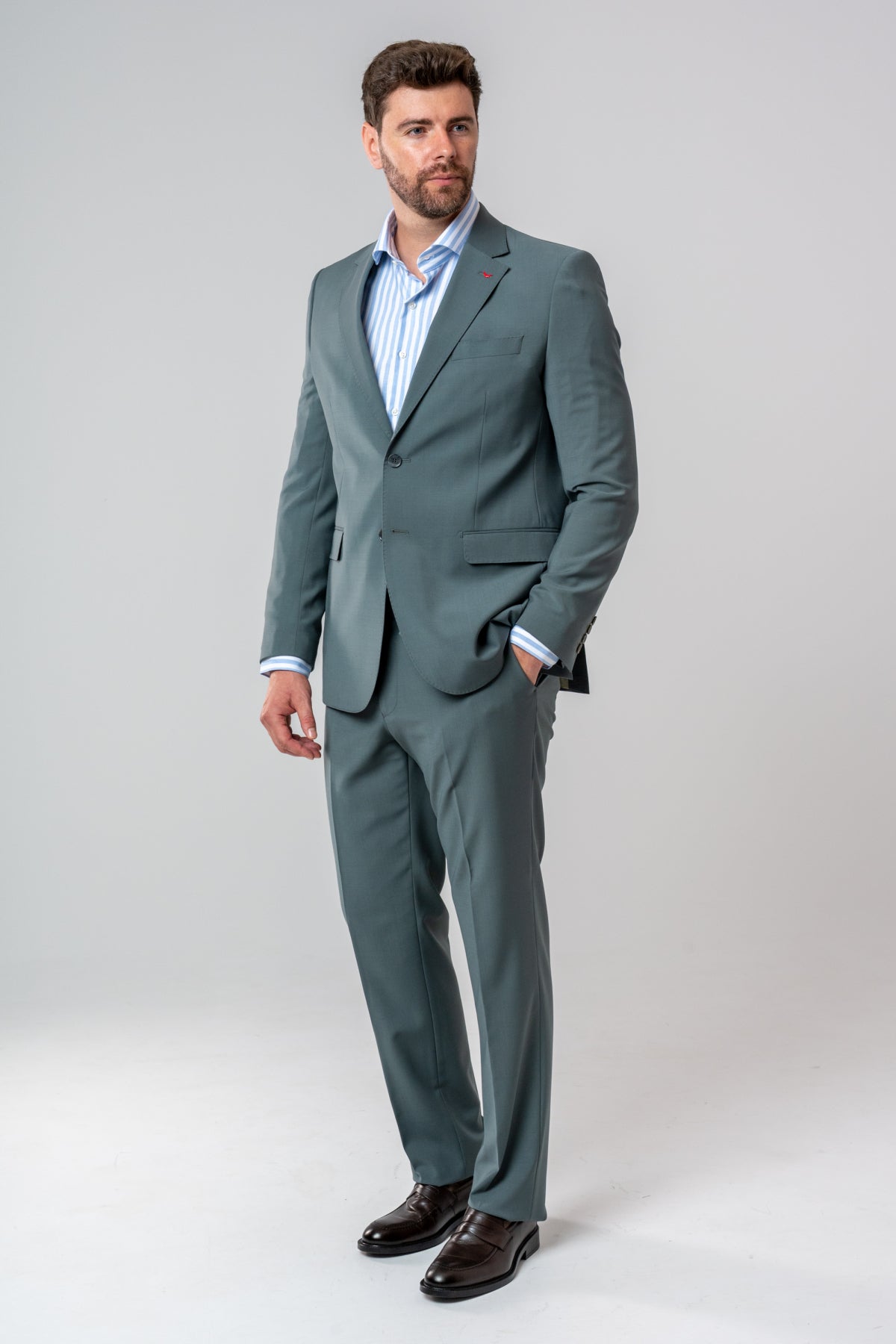 COSTUM  REGULAR FIT D'S DAMAT  - Mușchi Întunecat