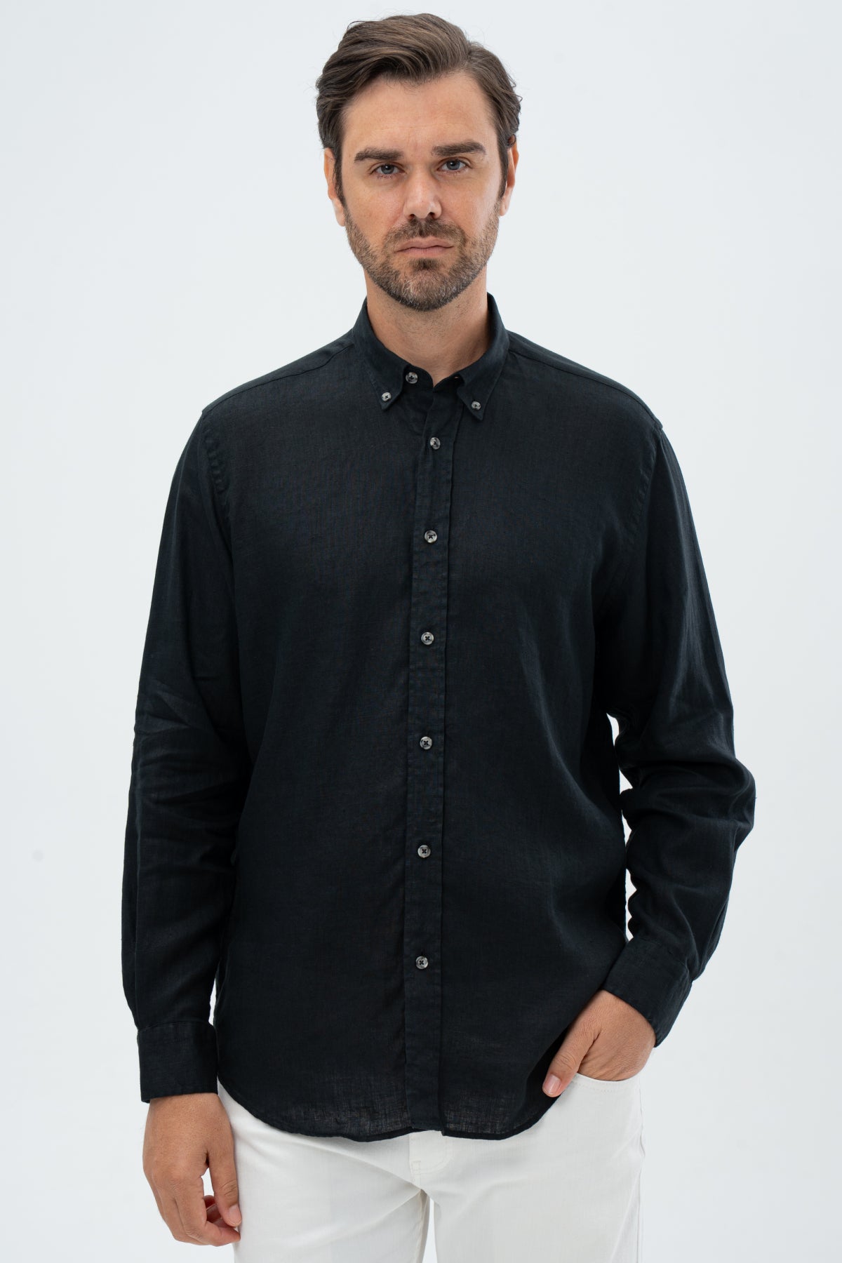 CAMASA COMFORT FIT D'S DAMAT  - Negru