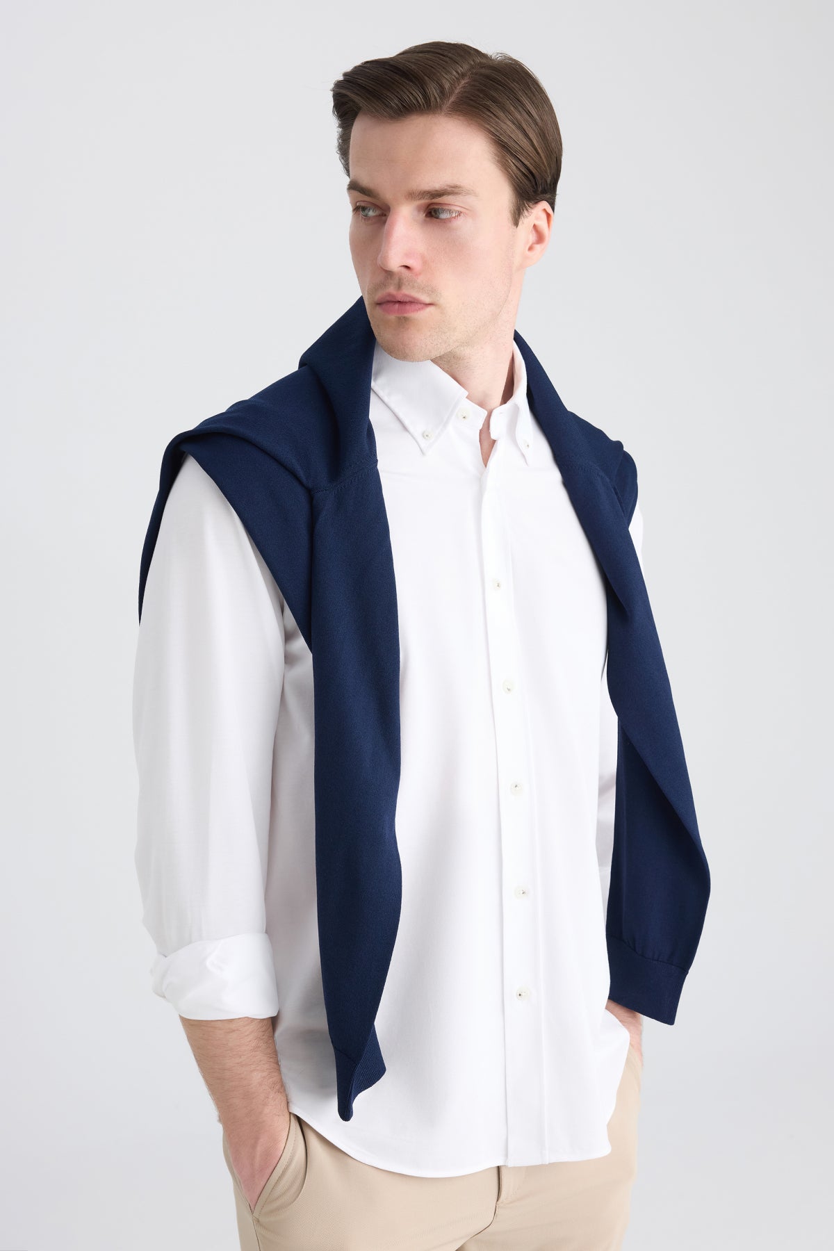CAMASA COMFORT FIT D'S DAMAT  - Alb