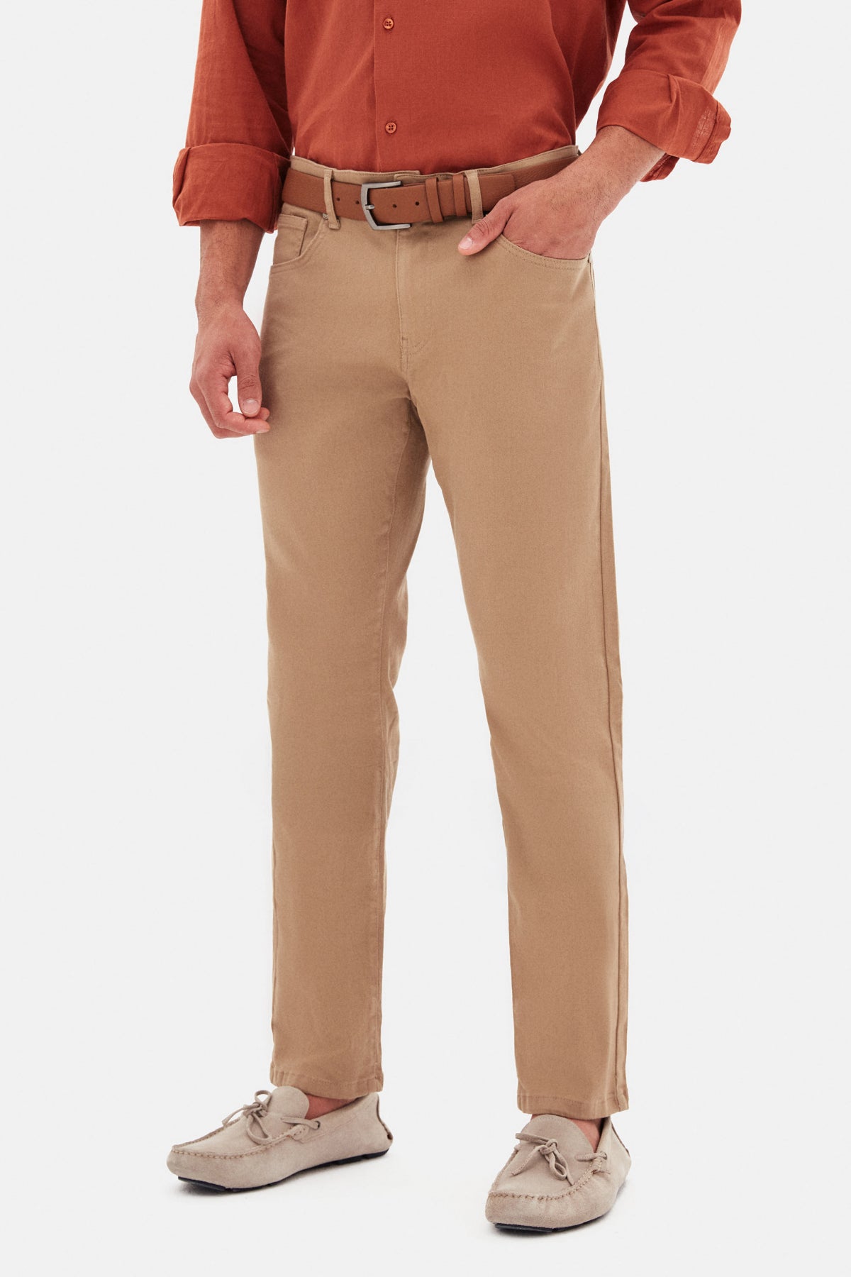 PANTALONI CASUAL SLIM FIT D'S DAMAT  - Bej