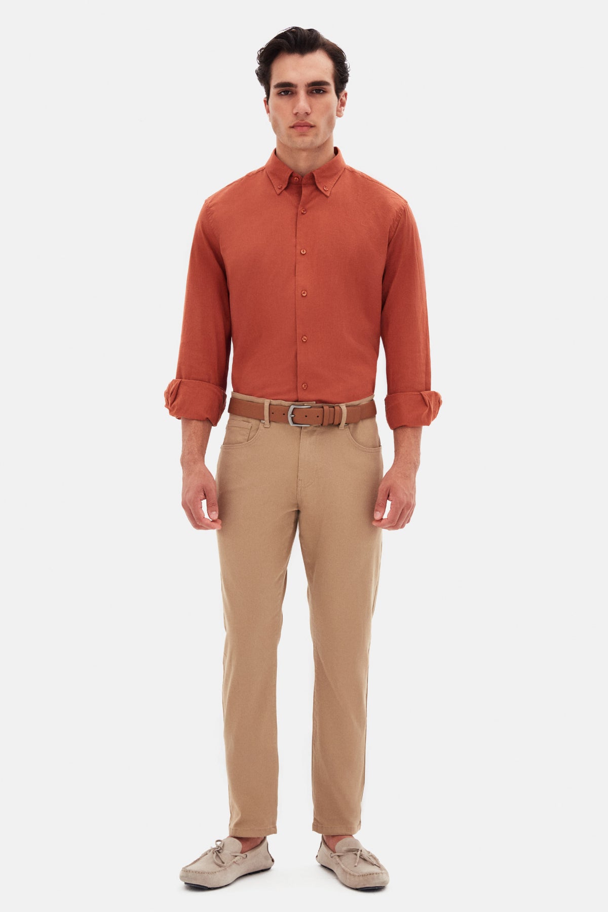 PANTALONI CASUAL SLIM FIT D'S DAMAT  - Bej