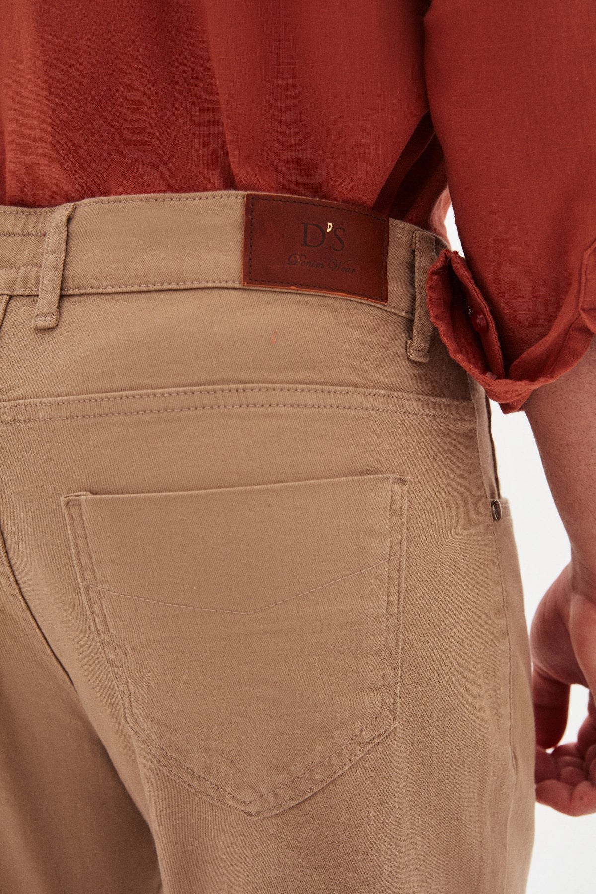 PANTALONI CASUAL SLIM FIT D'S DAMAT  - Bej