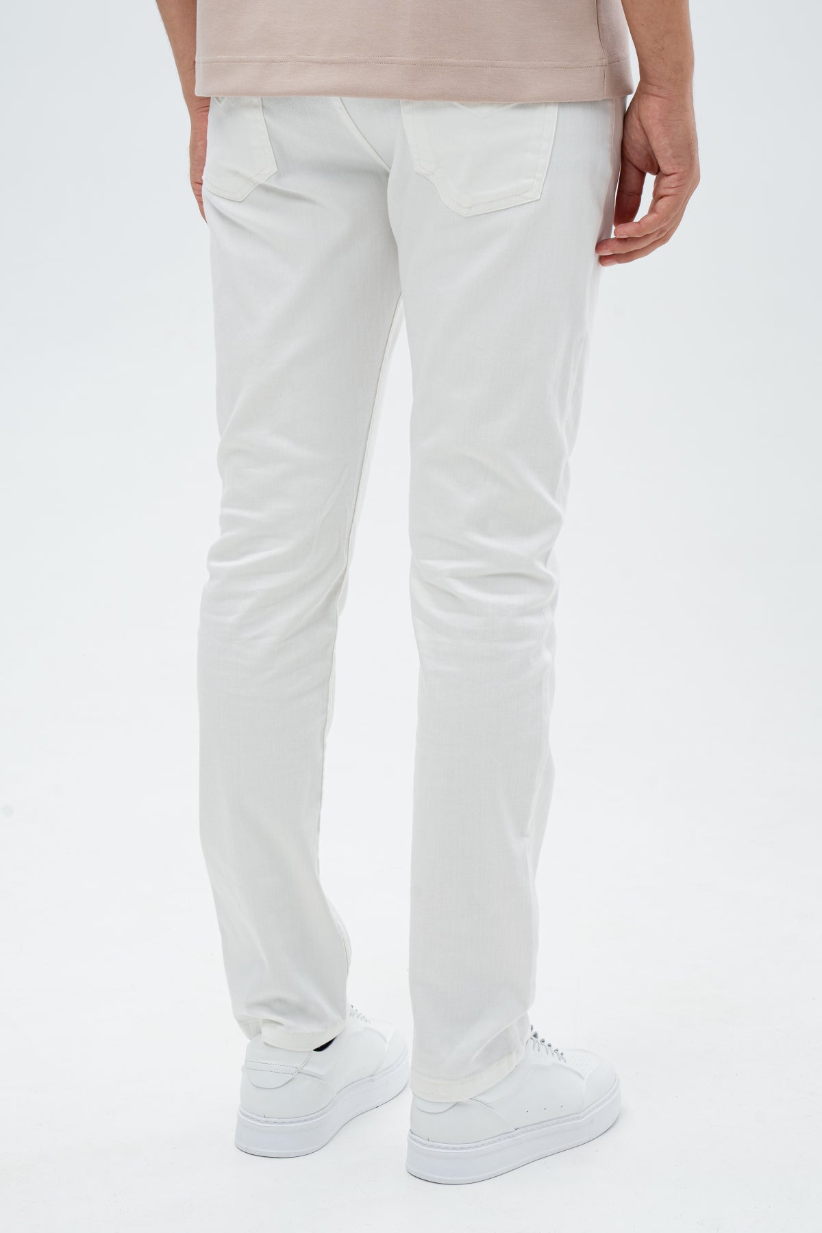 PANTALONI CASUAL SLIM FIT D'S DAMAT  - Ecru