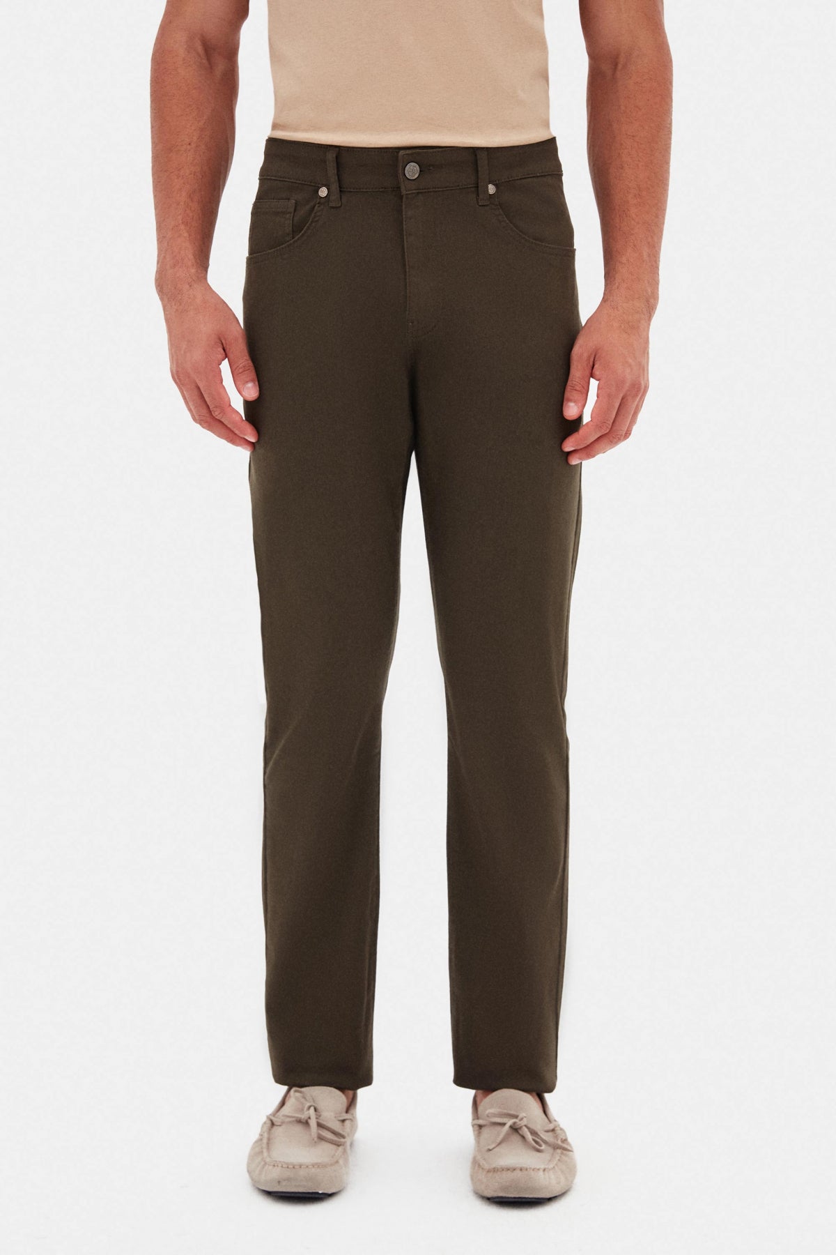 PANTALONI CASUAL SLIM FIT D'S DAMAT  - Kaki