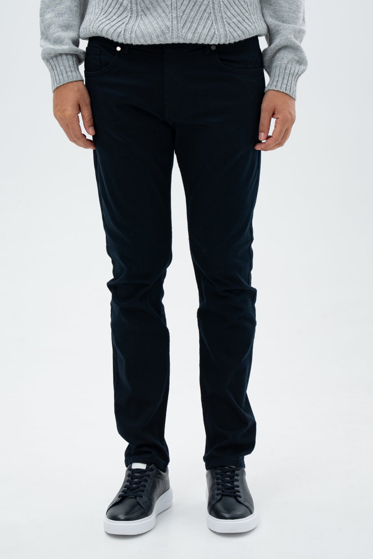 PANTALONI CASUAL SLIM FIT D'S DAMAT  - Bleumarin