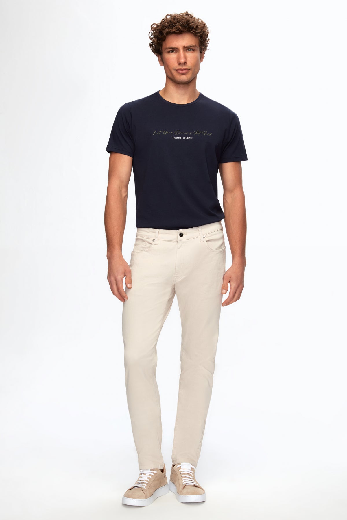 PANTALONI CASUAL SLIM FIT D'S DAMAT  - Bej